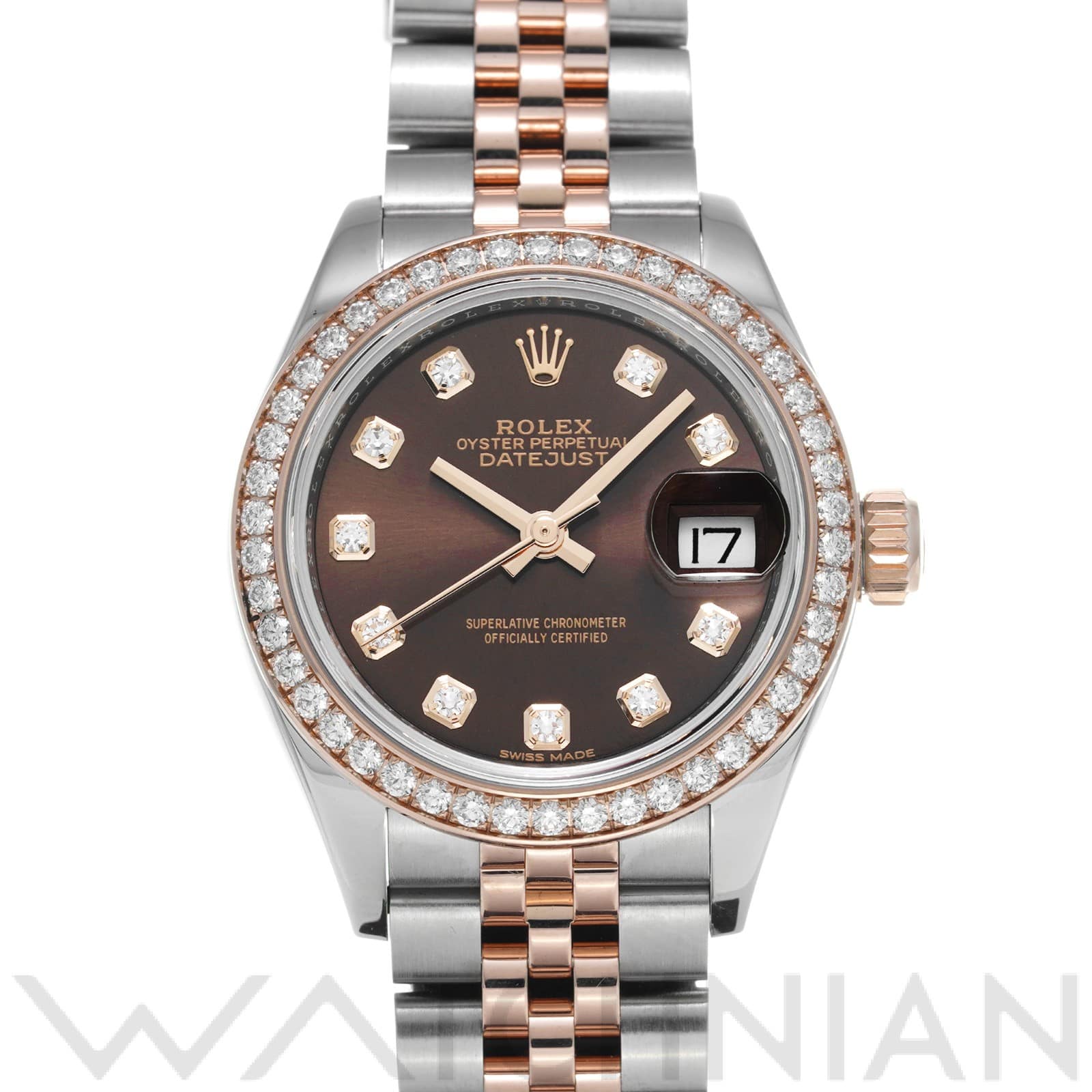 ロレックス レディ デイトジャスト 28 279381RBR チョコレートブラウン/ダイヤモンド レディース 時計 【中古】【wristwatch】