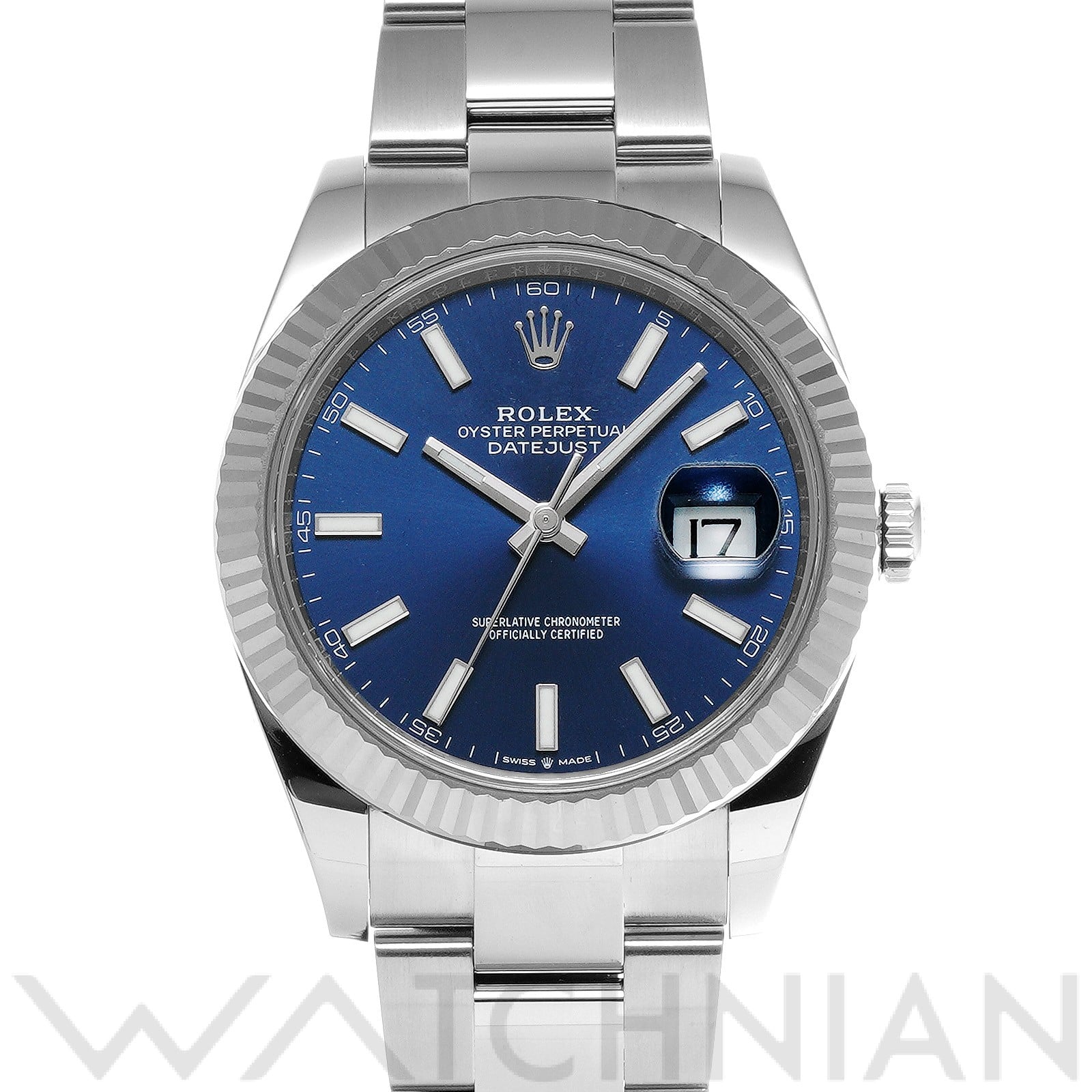 ロレックス デイトジャスト 41 126334 ブライトブルー メンズ 時計 【中古】【wristwatch】