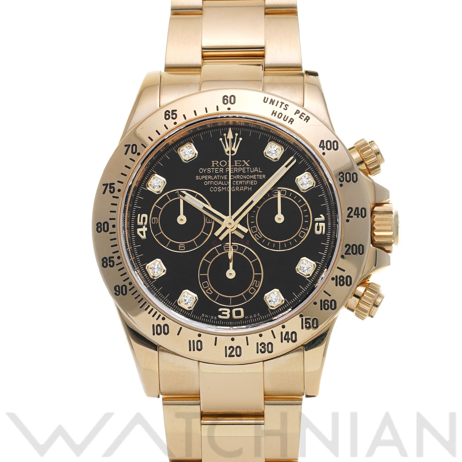 ロレックス コスモグラフ デイトナ 116528G ブラック/ダイヤモンド メンズ 時計 【中古】【wristwatch】