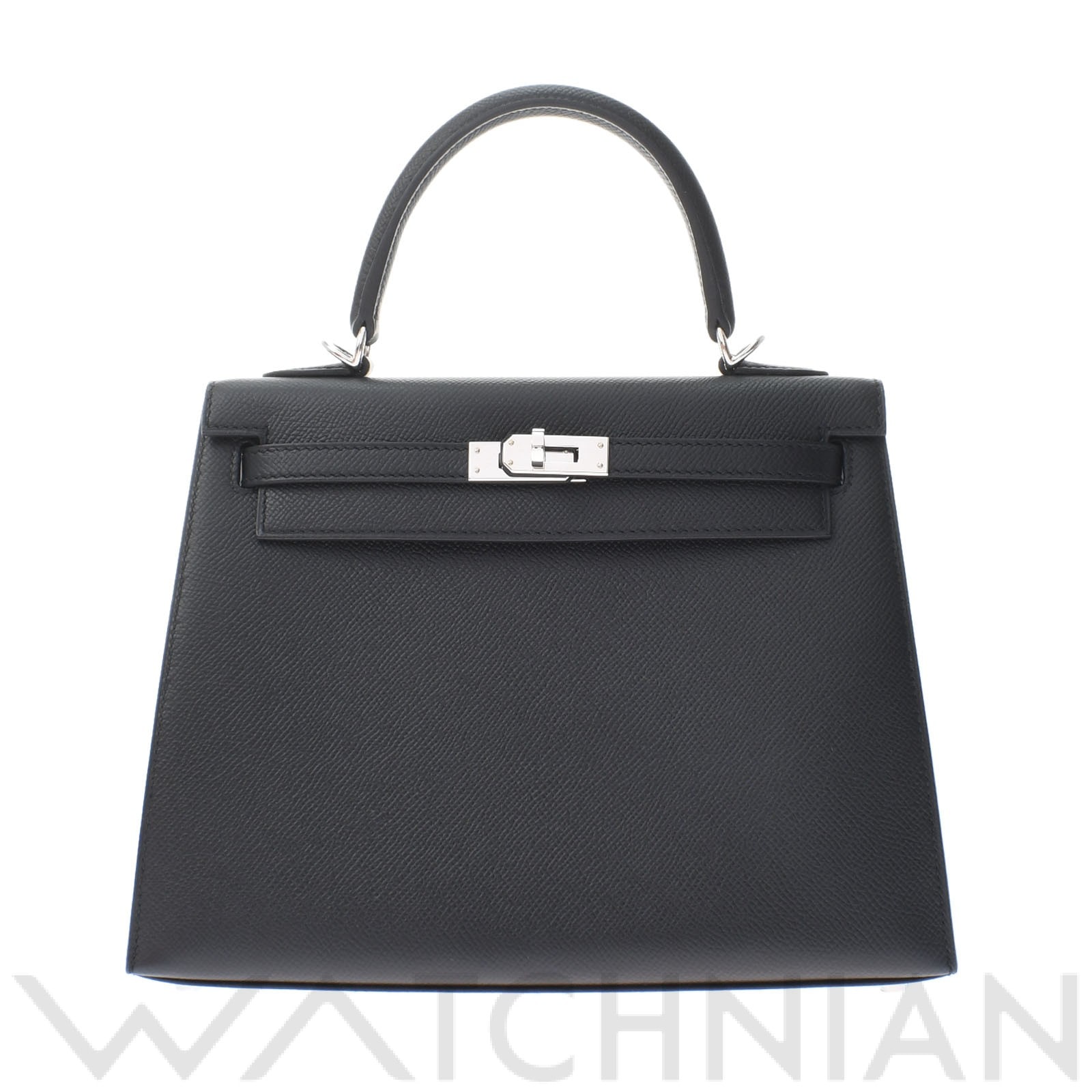 ケリー 25 外縫い 2WAY 黒/パラジウム金具 ヴォーエプソン HERMES エルメス レディース 【中古】