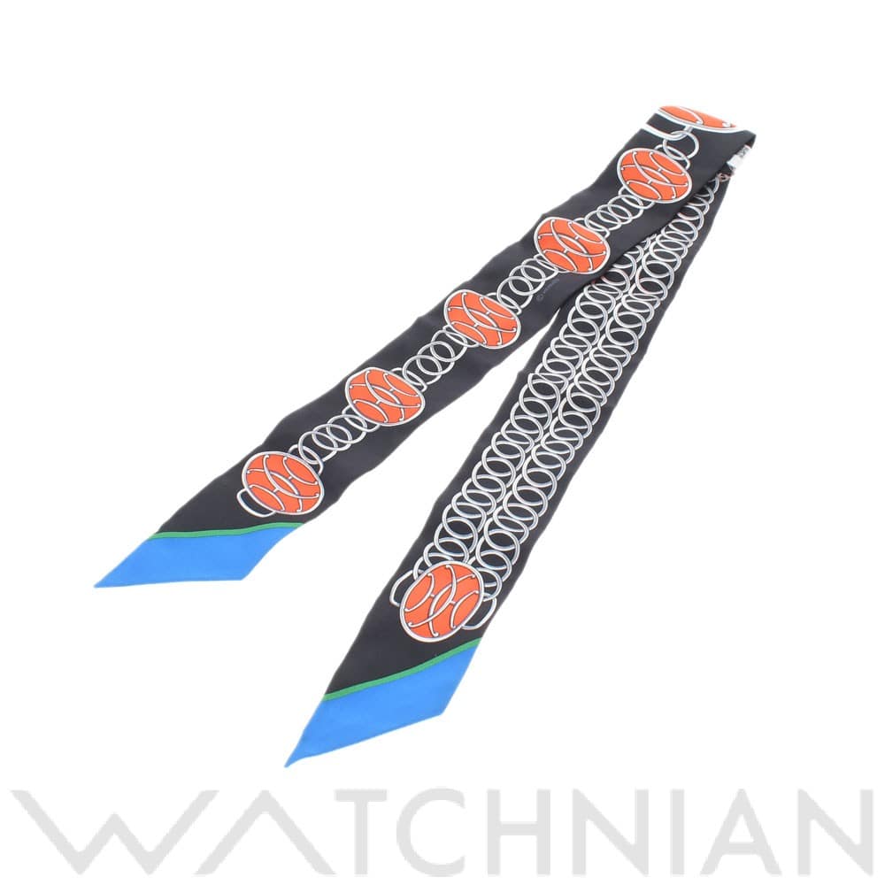 エルメス / HERMES ツイリー Lift Profile ブラック/ブルー シルク100％ レディース 【新品】【other】