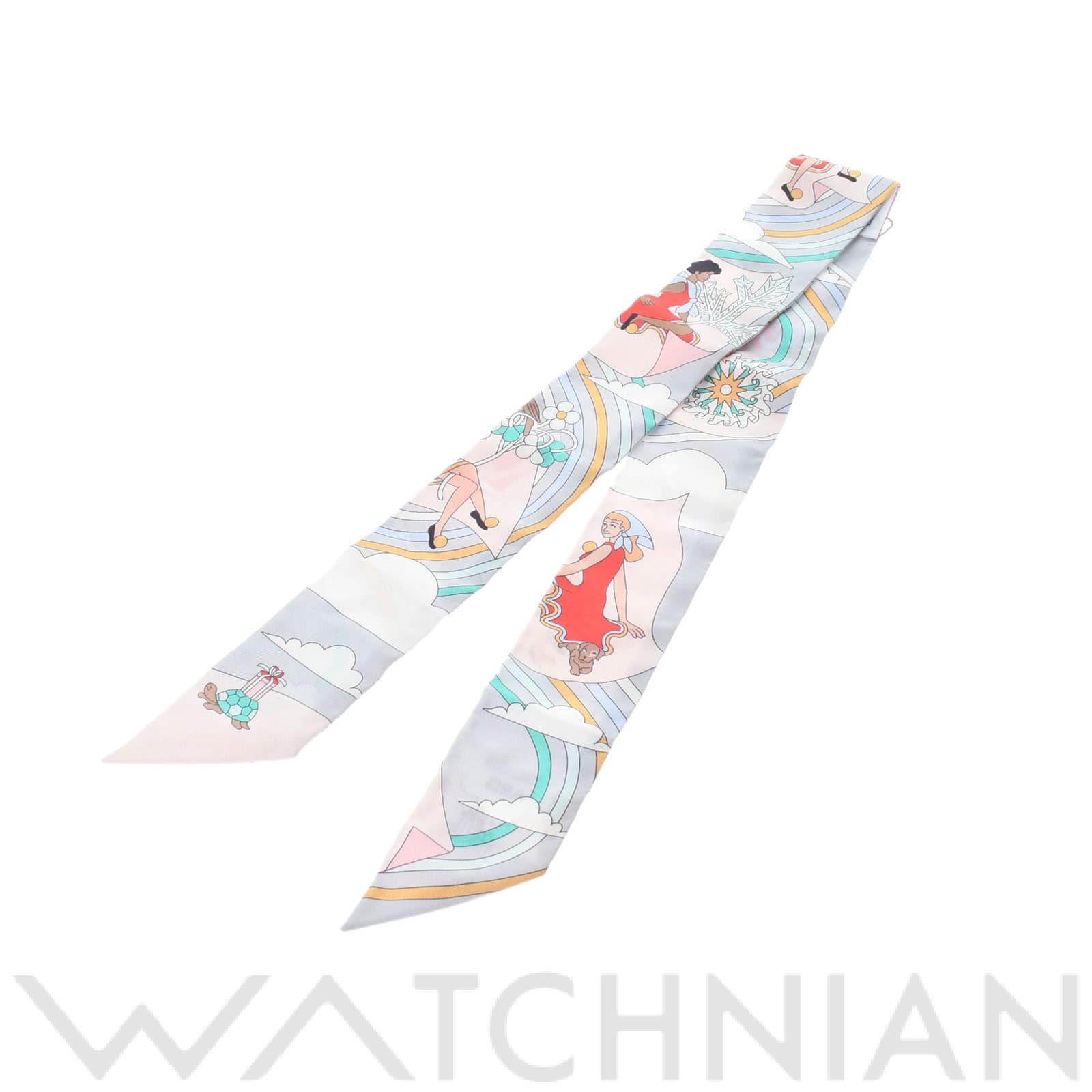 エルメス / HERMES ツイリー CARRES VOLANTS グレー シルク100％ レディース 【新品】【other】