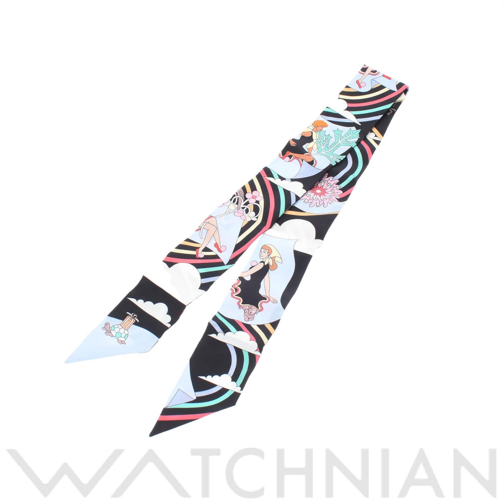 エルメス / HERMES ツイリー CARRES VOLANTS ブラック シルク100％ レディース 【新品】【other】