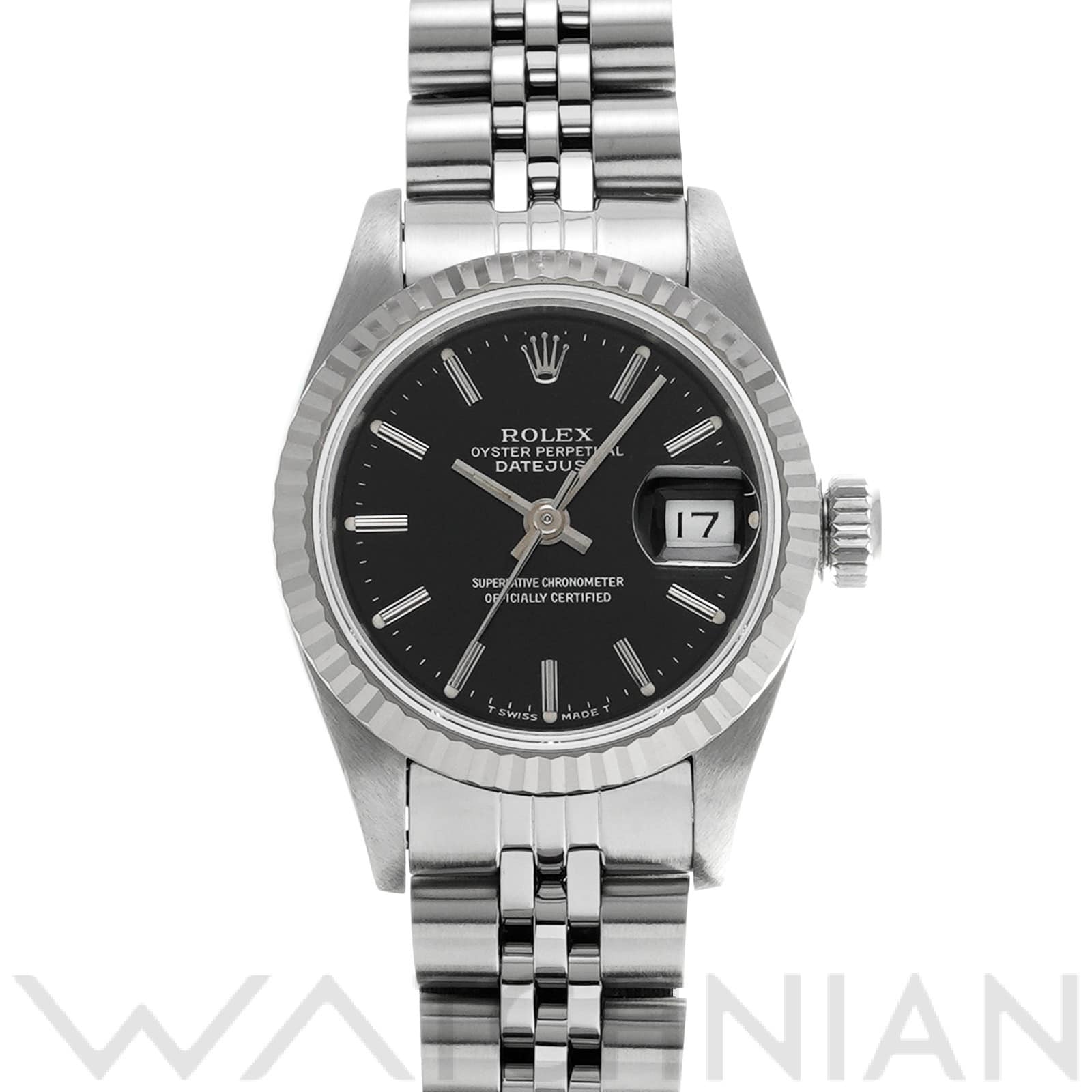 ロレックス デイトジャスト 69174 ブラック レディース 時計 【中古】【wristwatch】