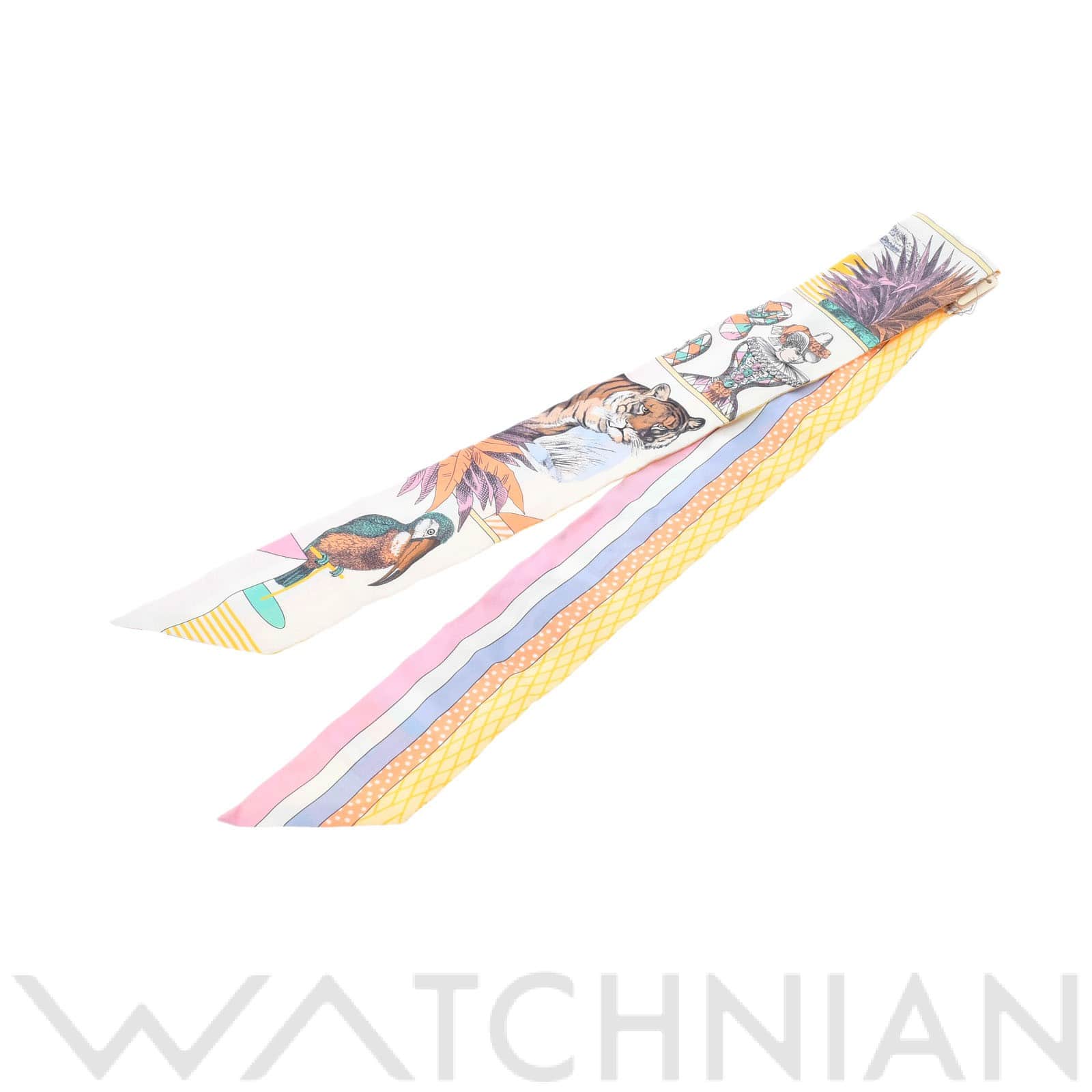 エルメス / HERMES ツイリー GRAND THEATRE NOUVEAU ホワイト/ ヴェール / アプリコット シルク100％ レディース 【新品】【other】