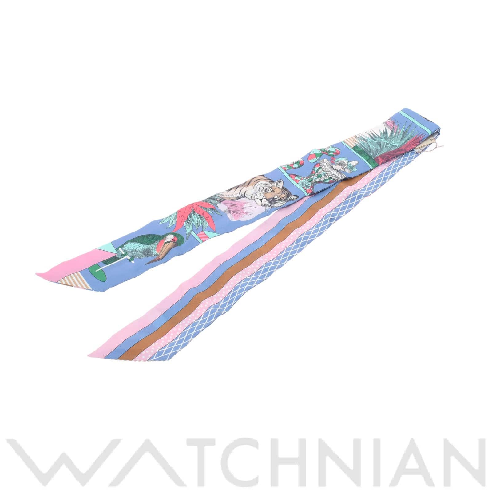 エルメス / HERMES ツイリー GRAND THEATRE NOUVEAU ブルーラヴァンド/ローズ/ヴェール シルク100％ レディース 【新品】【other】