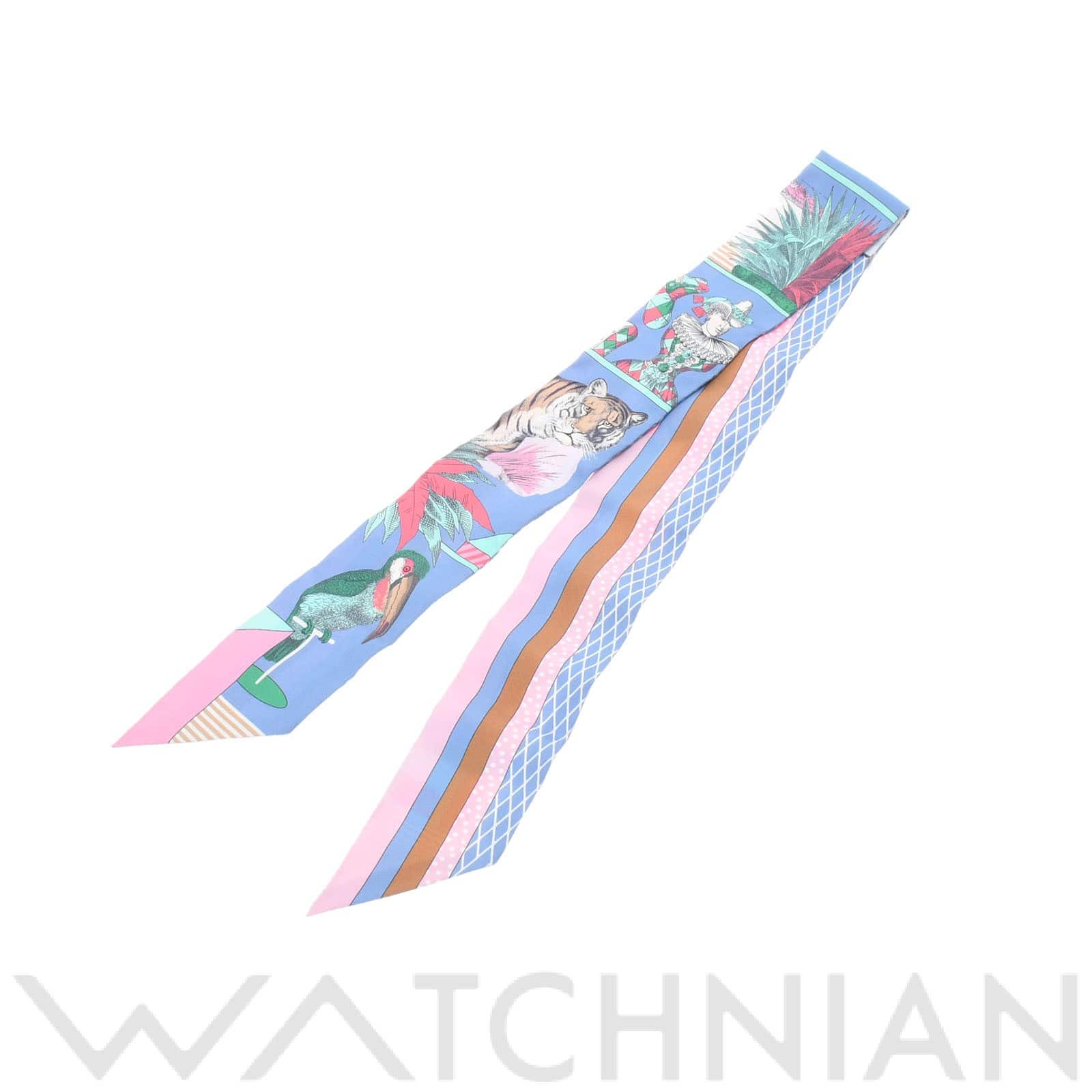 エルメス / HERMES ツイリー GRAND THEATRE NOUVEAU ブルーラヴァンド/ローズ/ヴェール シルク100％ レディース 【新品】【other】