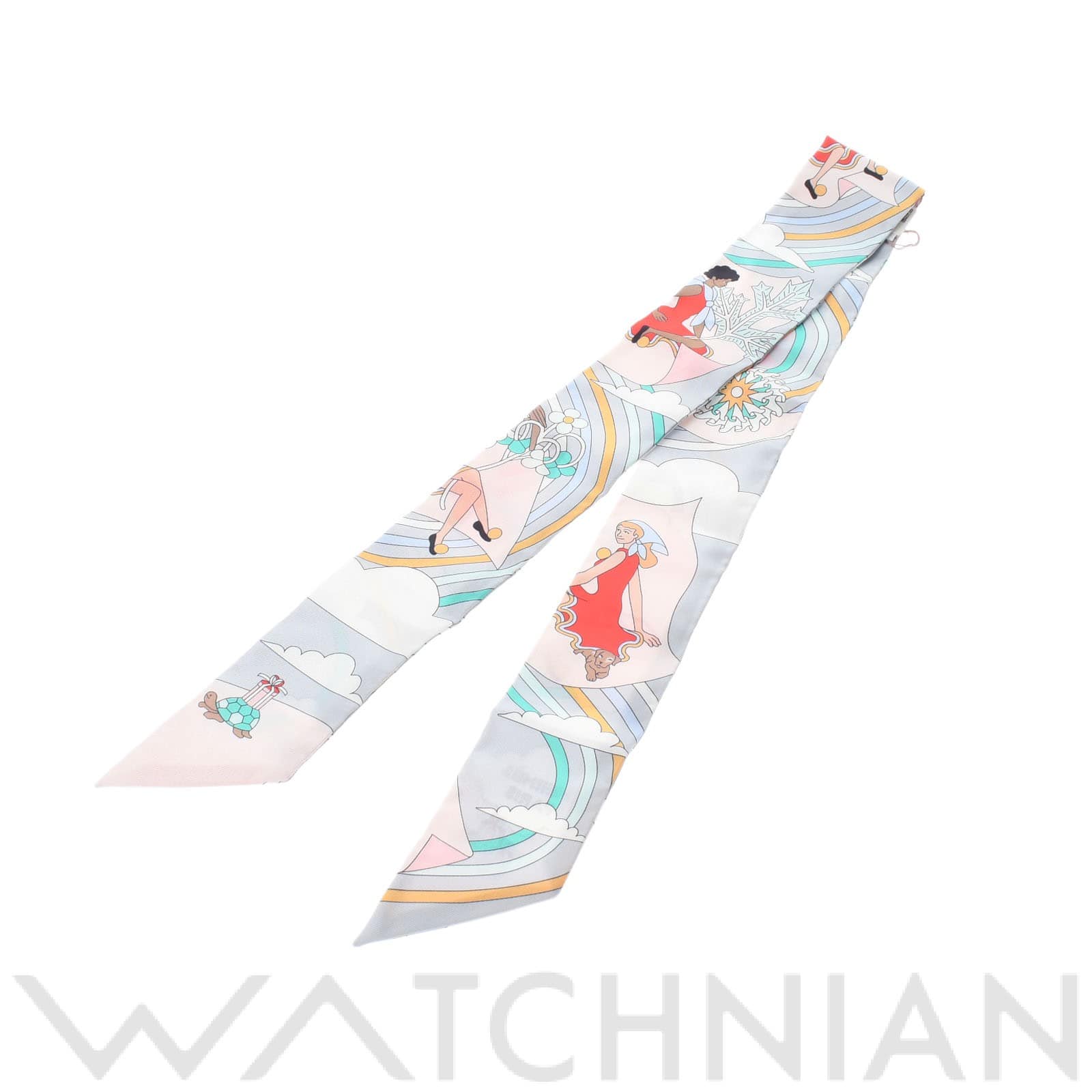 エルメス / HERMES ツイリー CARRES VOLANTS グレー シルク100％ レディース 【新品】【other】