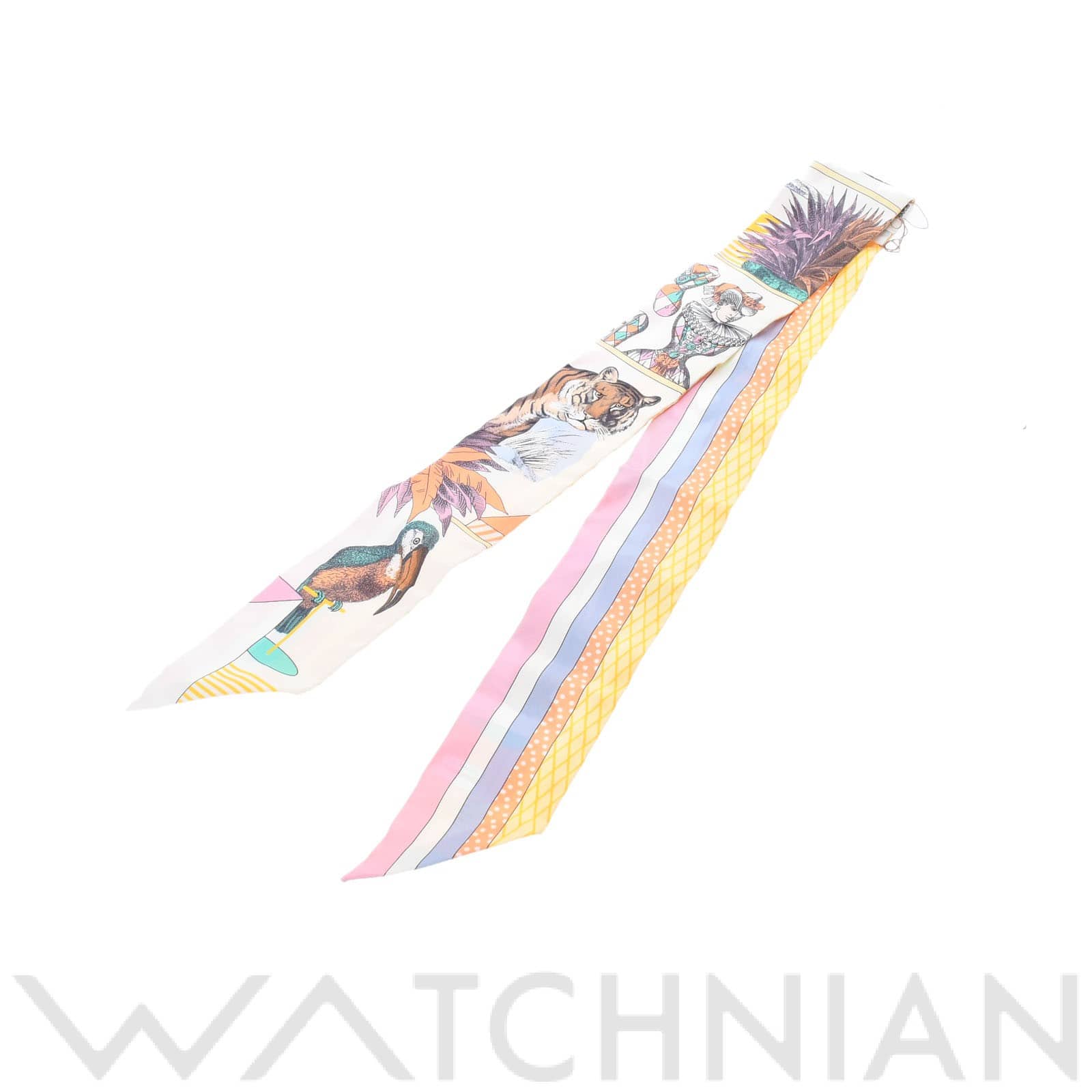 エルメス / HERMES ツイリー GRAND THEATRE NOUVEAU ホワイト/ ヴェール / アプリコット シルク100％ レディース 【新品】【other】