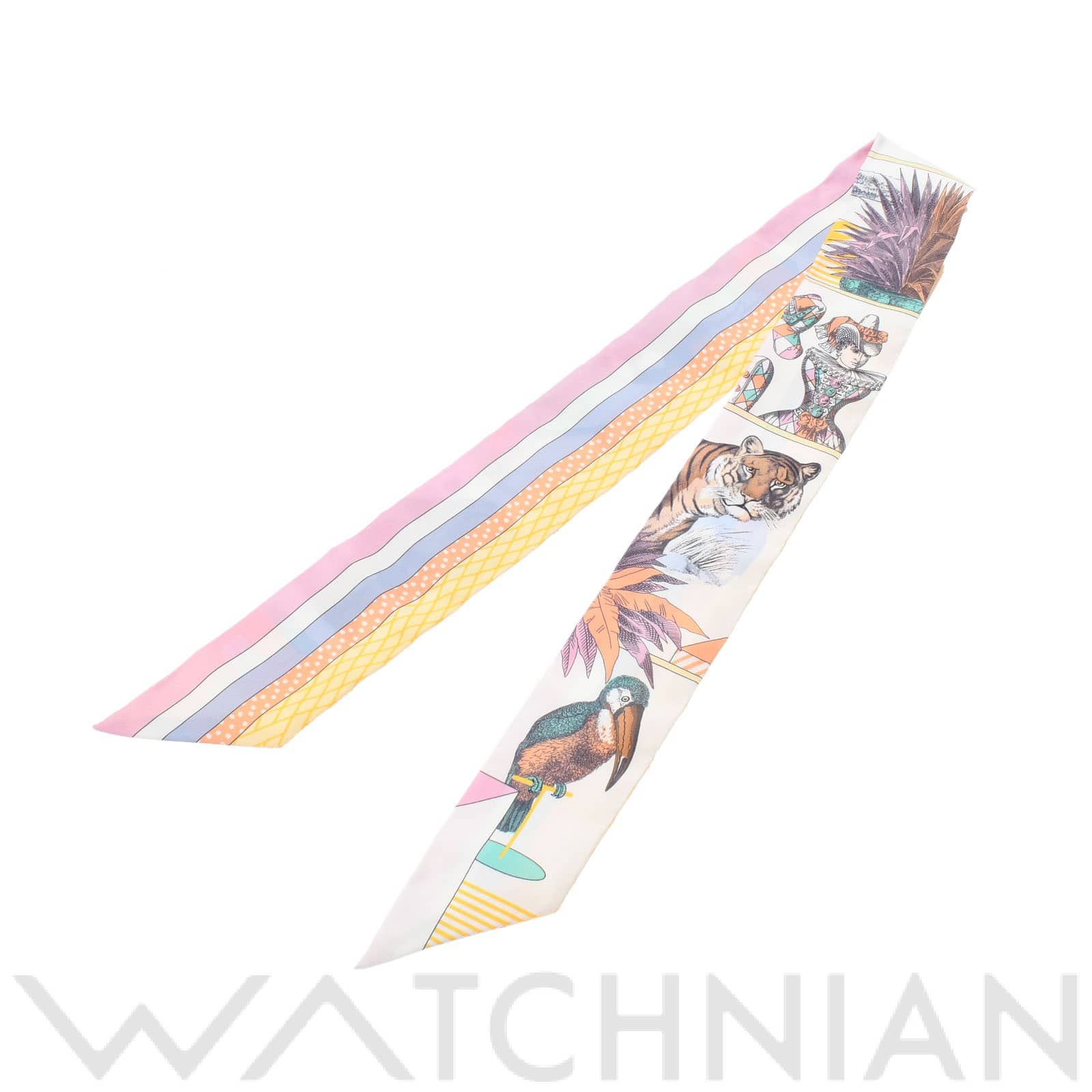 エルメス / HERMES ツイリー  Grand Theatre Nouveau ホワイト/イエロー シルク100％ レディース 【新品】【other】