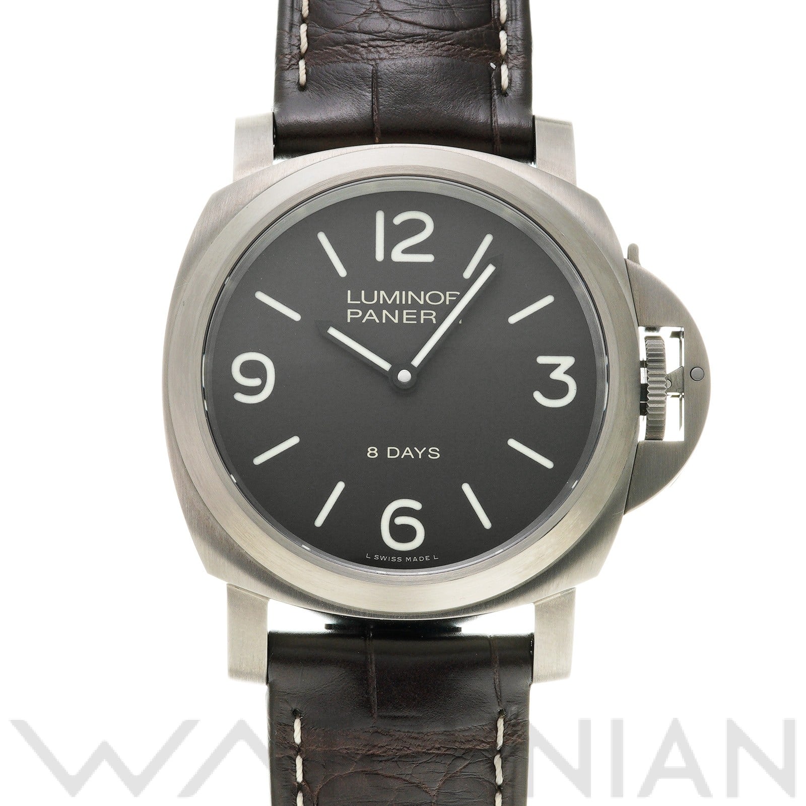 ルミノール ベース 8デイズ チタニオ PAM00562 ブラウン パネライ OFFICINE PANERAI メンズ 【中古】