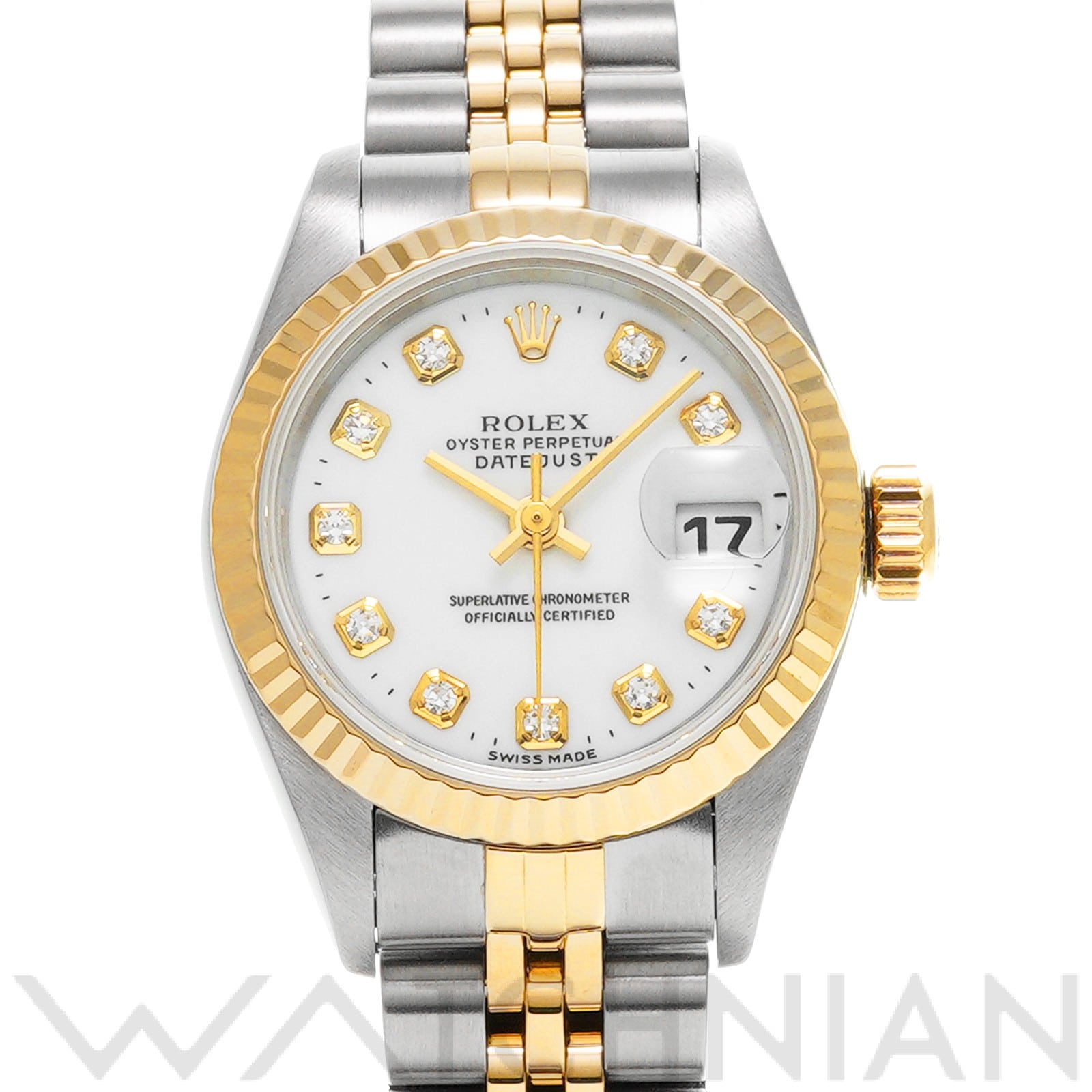 デイトジャスト 69173G U番(1997年頃製造) ホワイト/ダイヤモンド ロレックス ROLEX レディース 【中古】