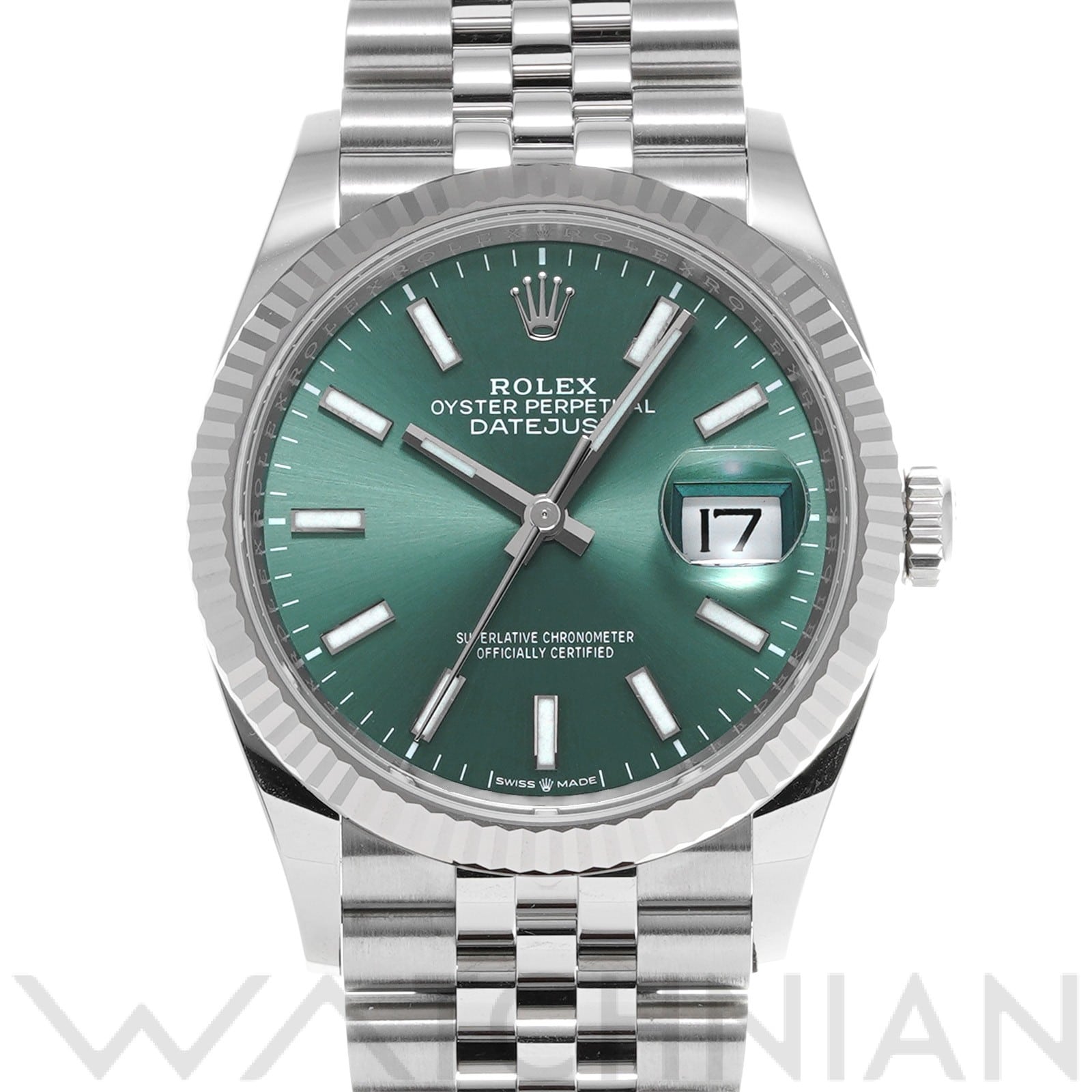 ロレックス デイトジャスト 36 126234 ミントグリーン メンズ 時計 【中古】【wristwatch】