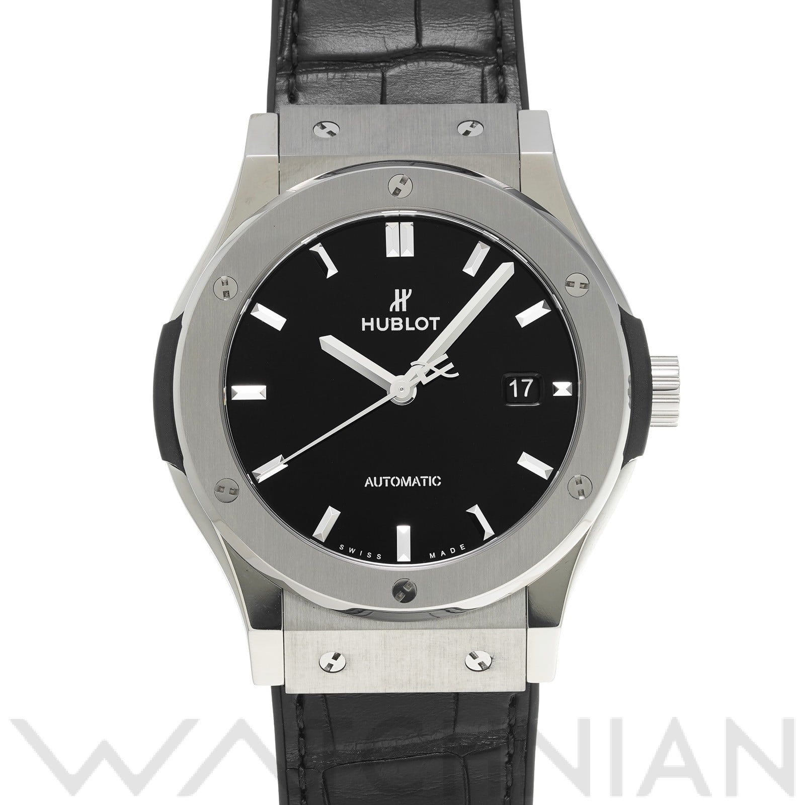 クラシックフュージョン チタニウム ブラックシャイニー 542.NX.1270.LR ブラックラッカー ウブロ HUBLOT メンズ 【中古】