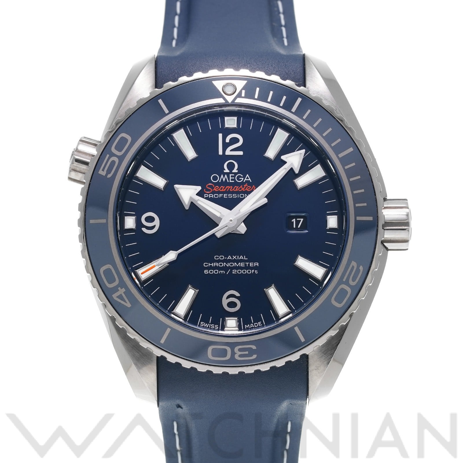 シーマスター 600 プラネットオーシャン コーアクシャル 232.92.38.20.03.001 ブルー オメガ OMEGA ユニセックス 【中古】