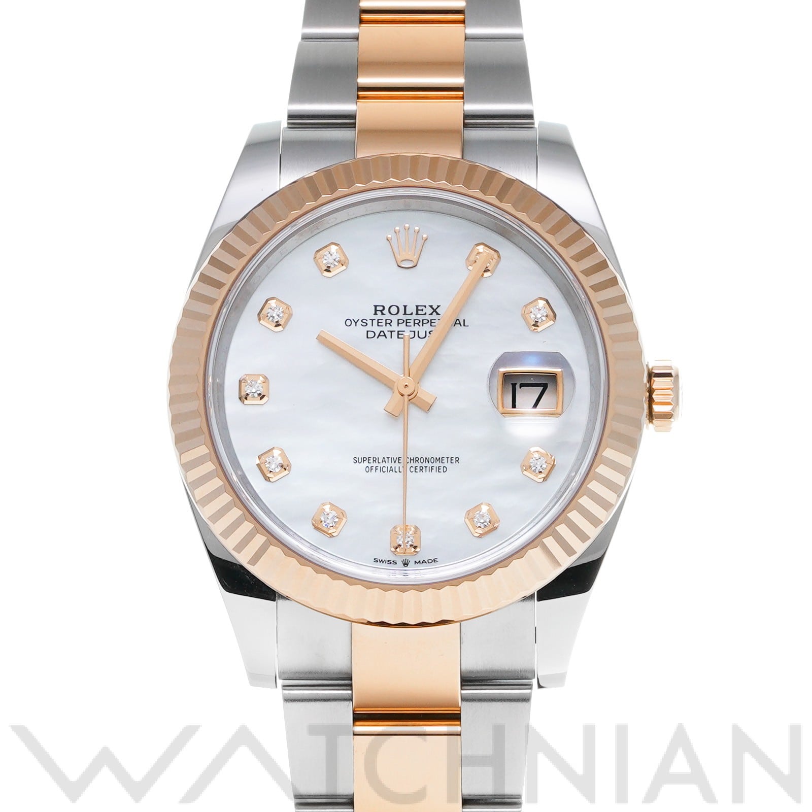 ロレックス デイトジャスト 41 126331NG ホワイトシェル/ダイヤモンド メンズ 時計 【中古】【wristwatch】