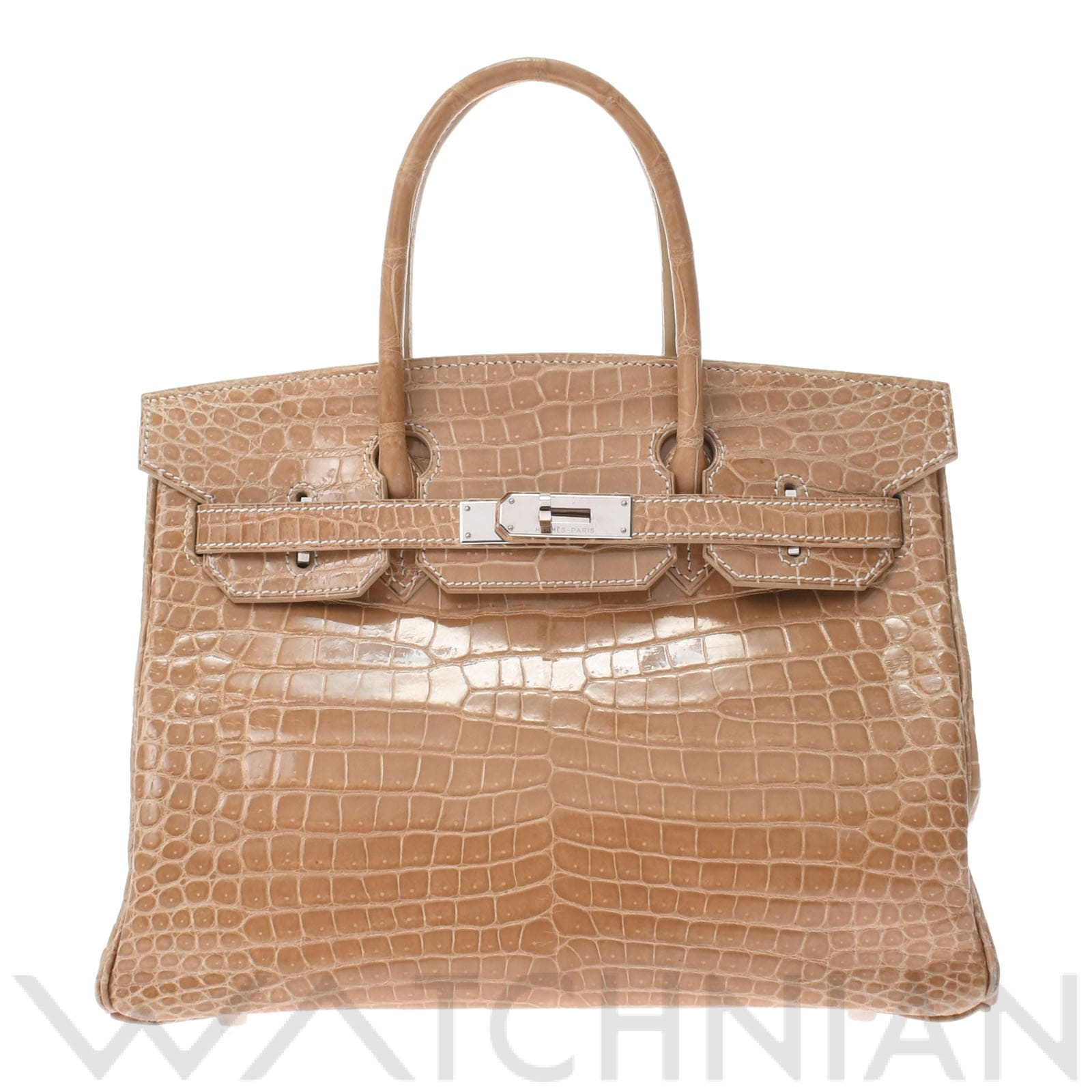 バーキン 30 ベージュロゼ/パラジウム金具 ポロサスリセ HERMES エルメス レディース 【中古】