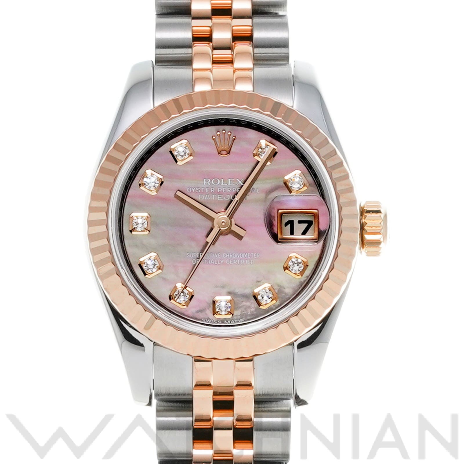 ロレックス レディ デイトジャスト 26 179171NG ブラックシェル/ダイヤモンド レディース 時計 【中古】【wristwatch】