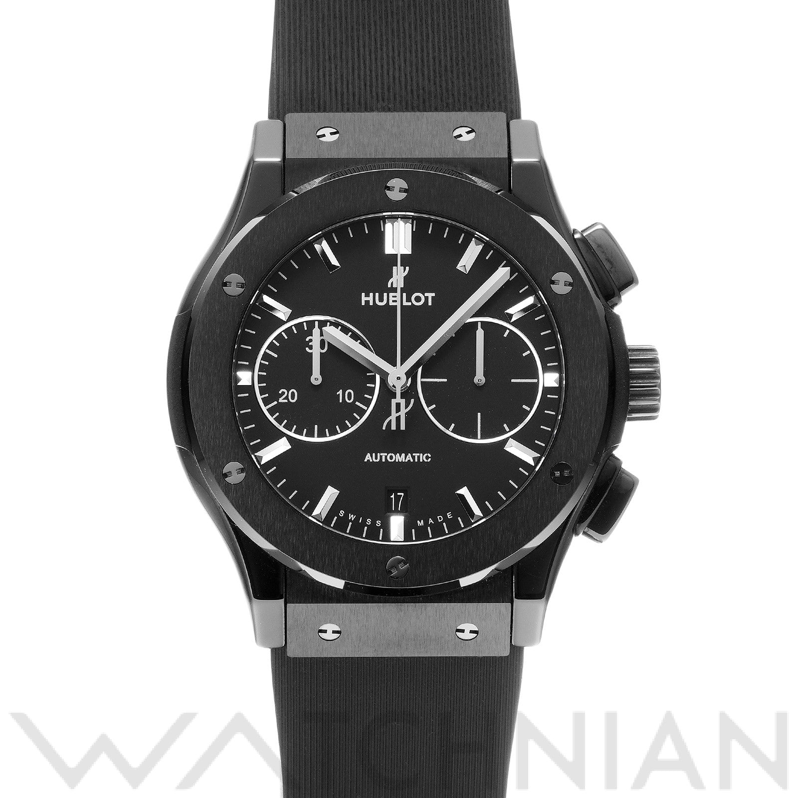 クラシックフュージョン クロノグラフ ブラックマジック 521.CM.1171.RX マットブラック ウブロ HUBLOT メンズ 【中古】