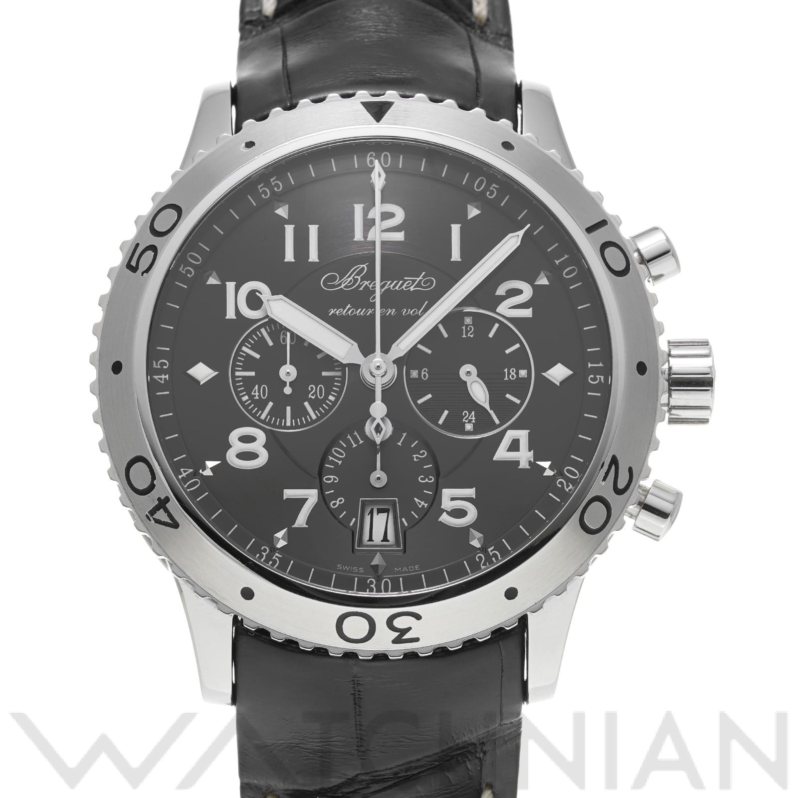 トランスアトランティック タイプXXI 3810ST/92/9ZU グレー ブレゲ Breguet メンズ 【中古】