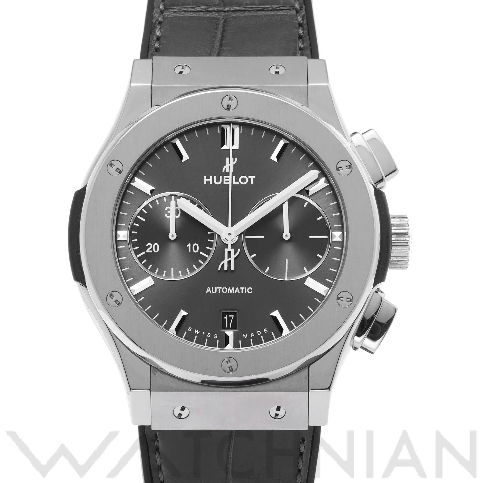 クラシックフュージョン チタニウム クロノグラフ レーシンググレー 521.NX.7071.LR グレー ウブロ HUBLOT メンズ 【中古】