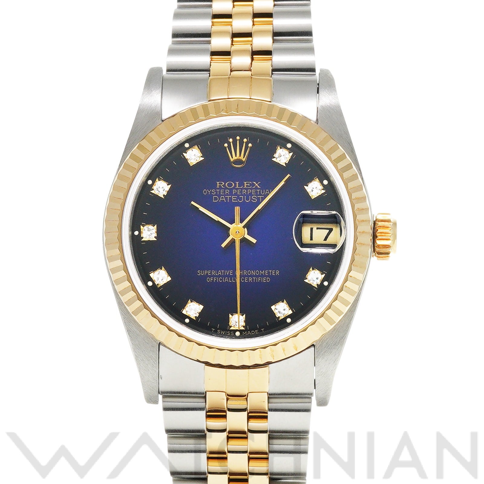 デイトジャスト 68273G N番(1992年頃製造) ブルー・グラデーション/ダイヤモンド ロレックス ROLEX ユニセックス 【中古】