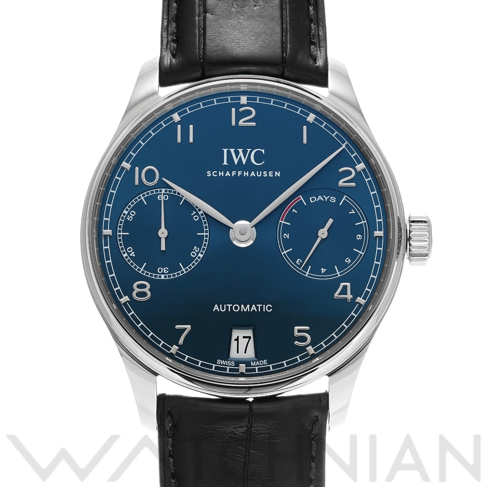 ポルトギーゼ オートマティック 7デイズ IW500710 ブルー インターナショナルウォッチカンパニー IWC メンズ 【中古】