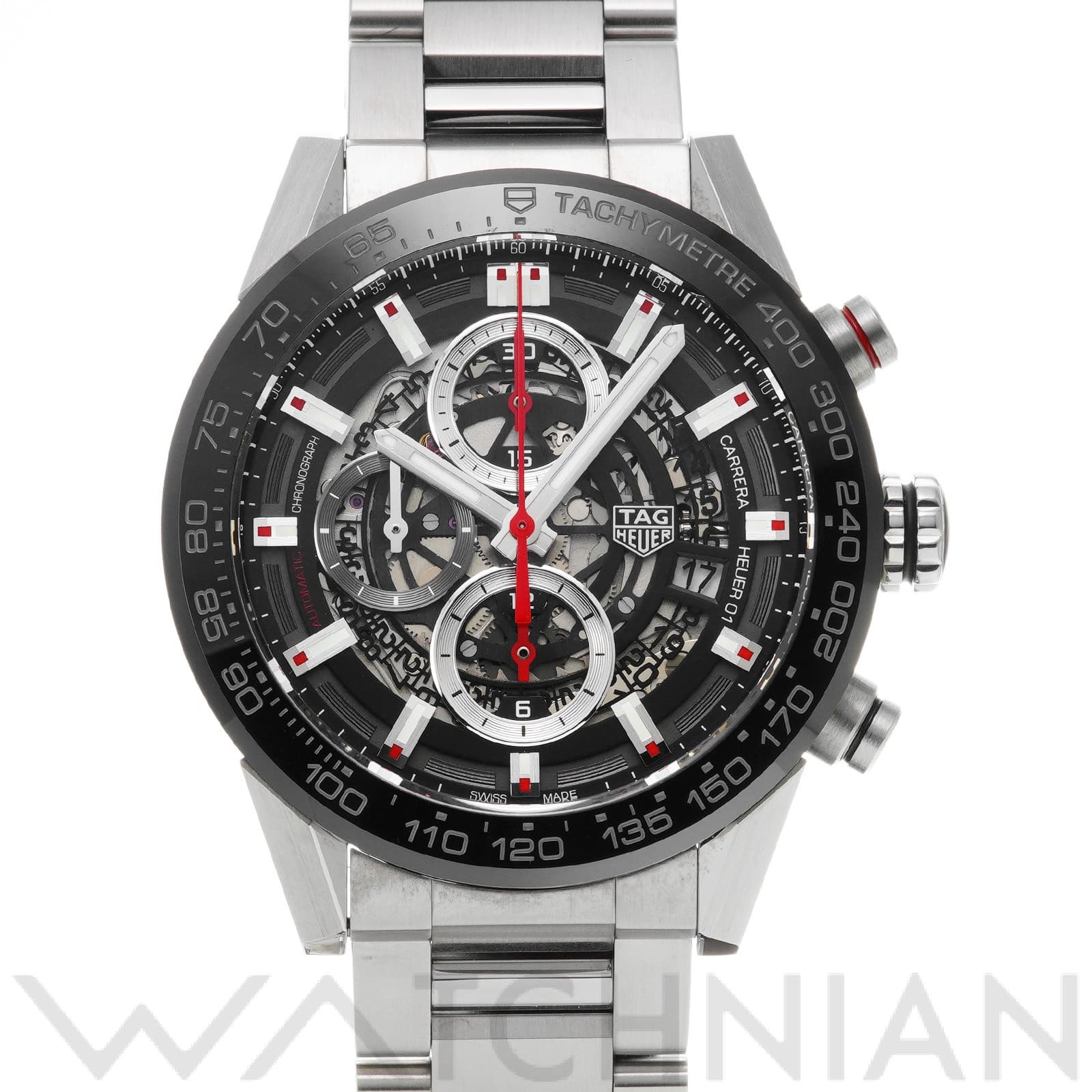 タグ ホイヤー / TAG HEUER カレラ キャリバーホイヤー01 クロノグラフ CAR201V.BA0714 ブラック メンズ 時計 【中古】【wristwatch】
