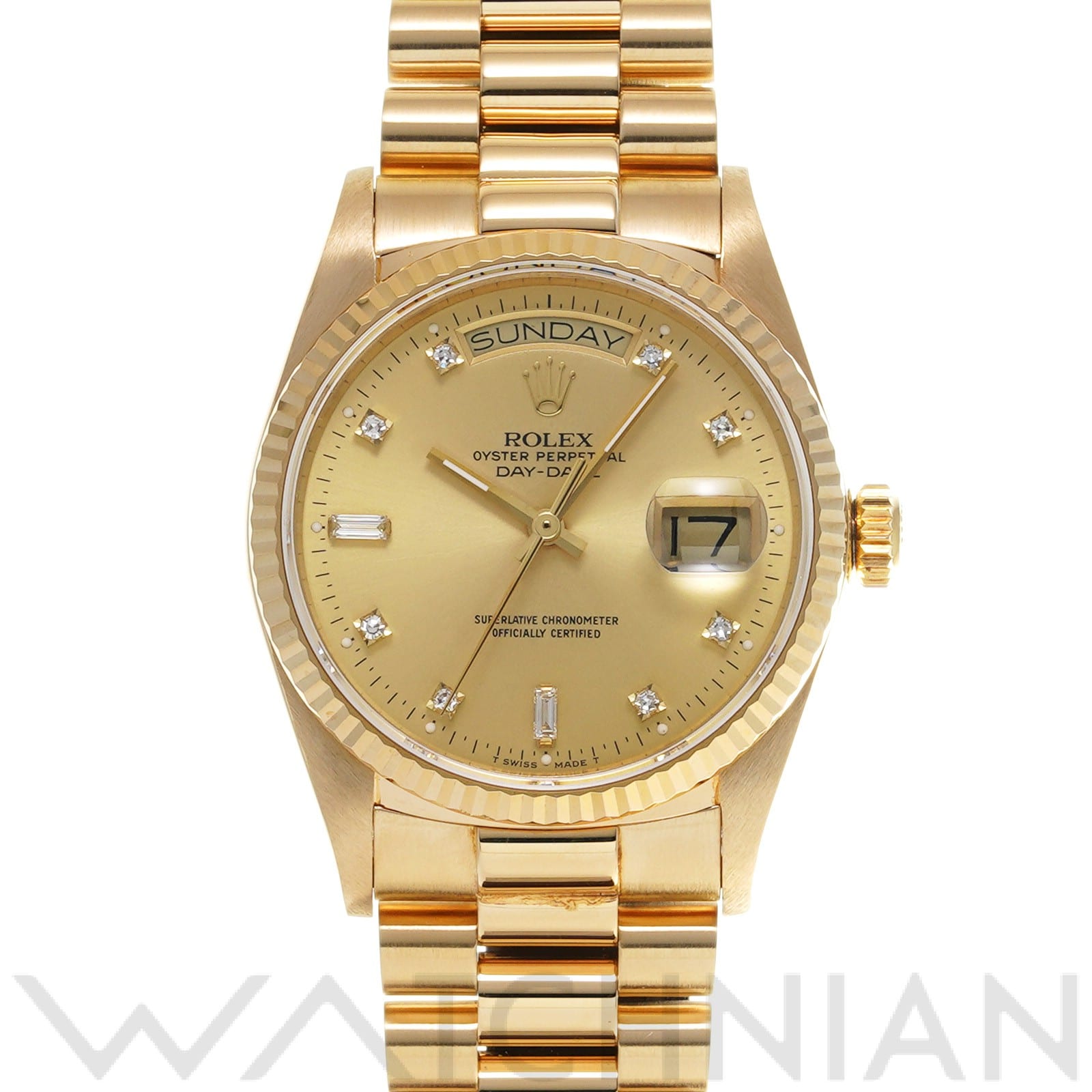 ロレックス デイデイト 18038A シャンパン/ダイヤモンド メンズ 時計 【中古】【wristwatch】