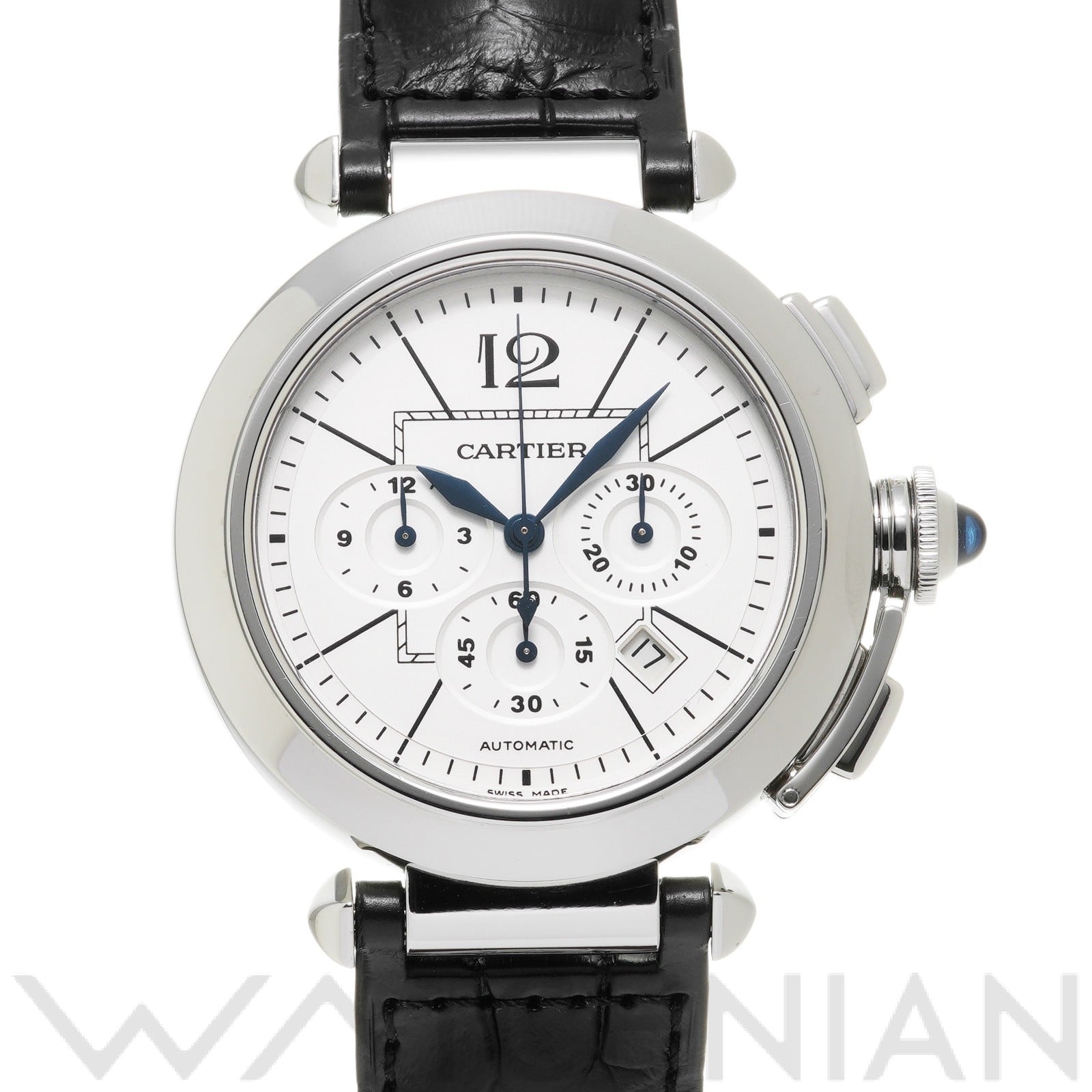パシャ ドゥ カルティエ クロノグラフ 42mm W3108555 シルバー カルティエ CARTIER メンズ 【中古】