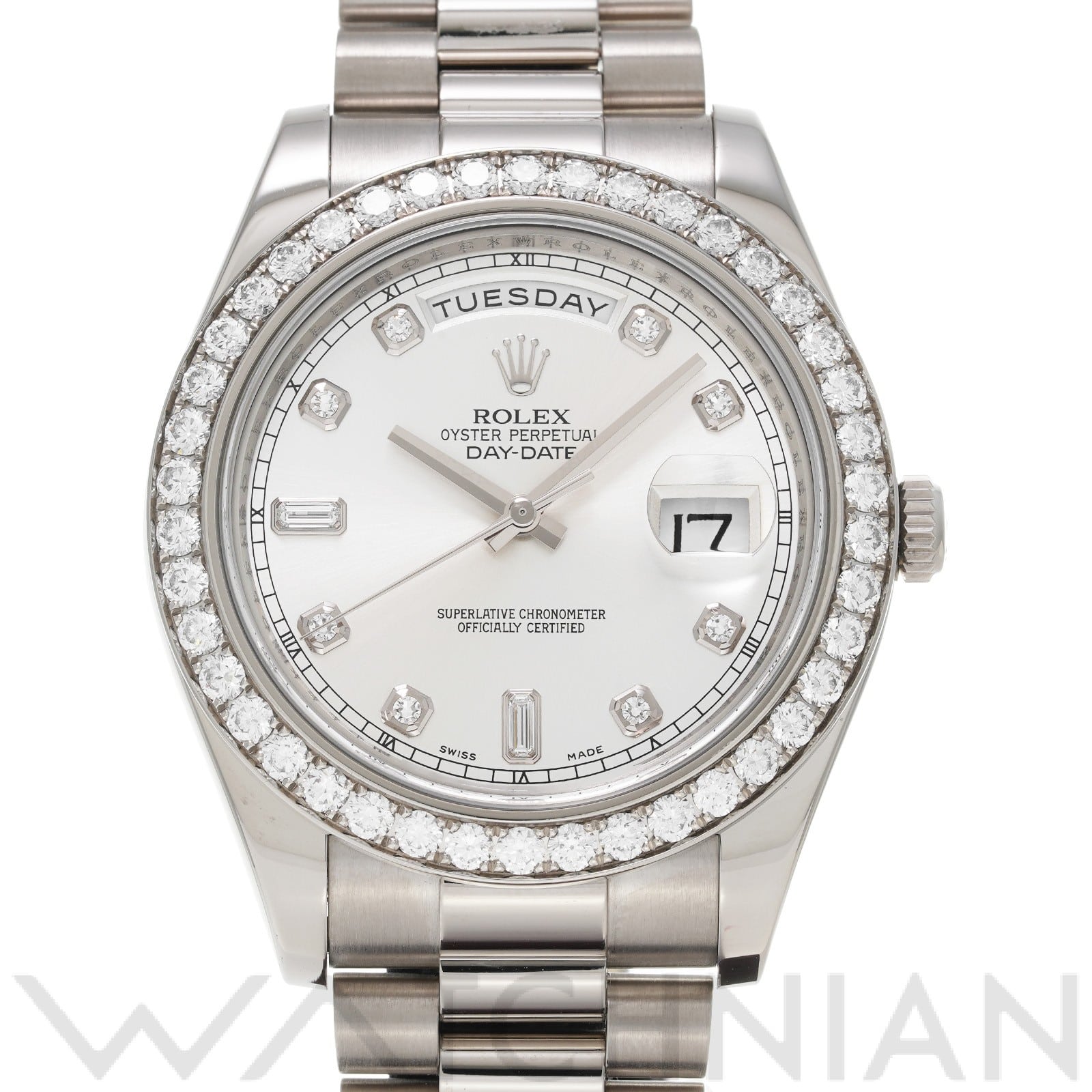 ロレックス デイデイトII 218349A シルバー/ダイヤモンド メンズ 時計 【中古】【wristwatch】