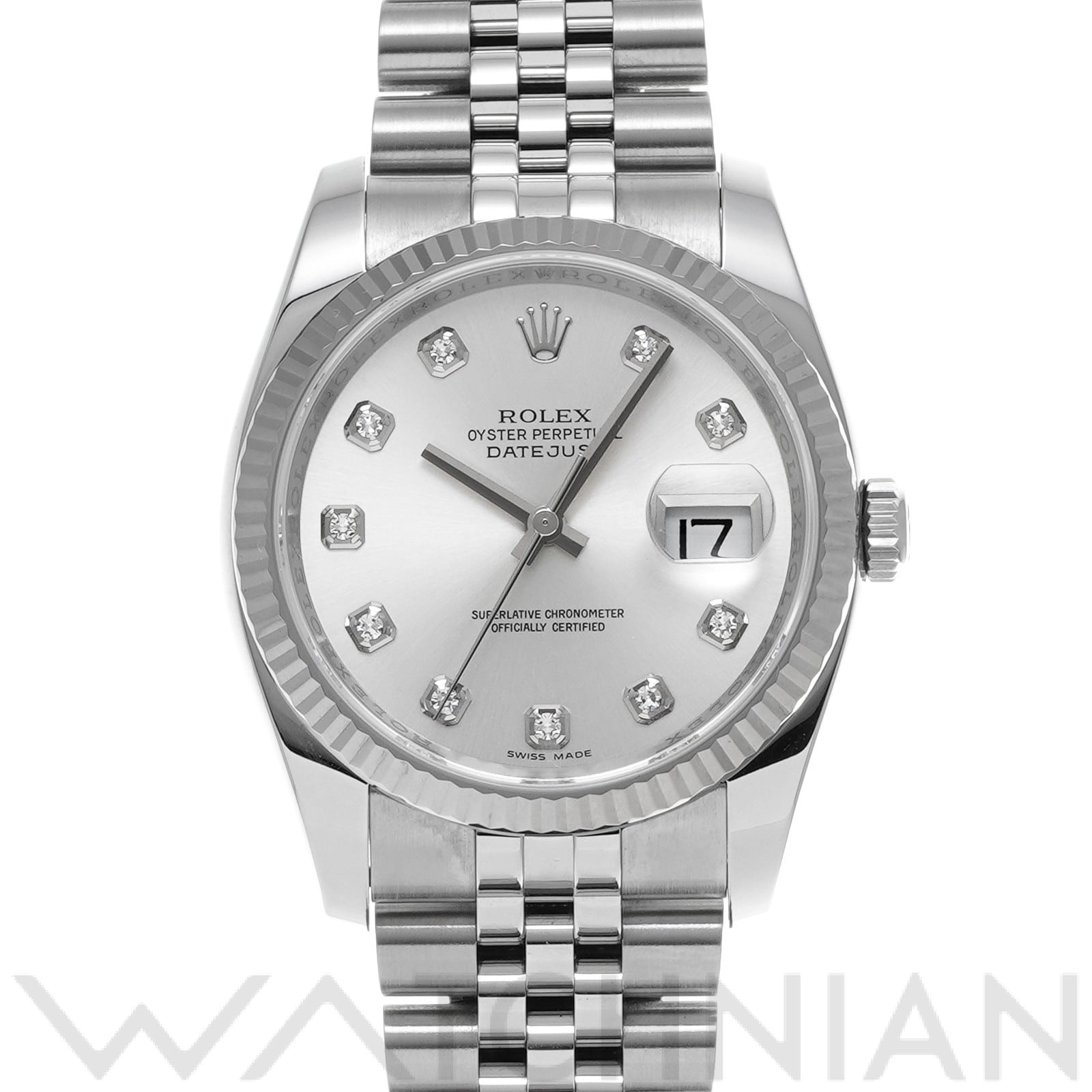 ロレックス デイトジャスト 36 116234G シルバー/ダイヤモンド メンズ 時計 【中古】【wristwatch】