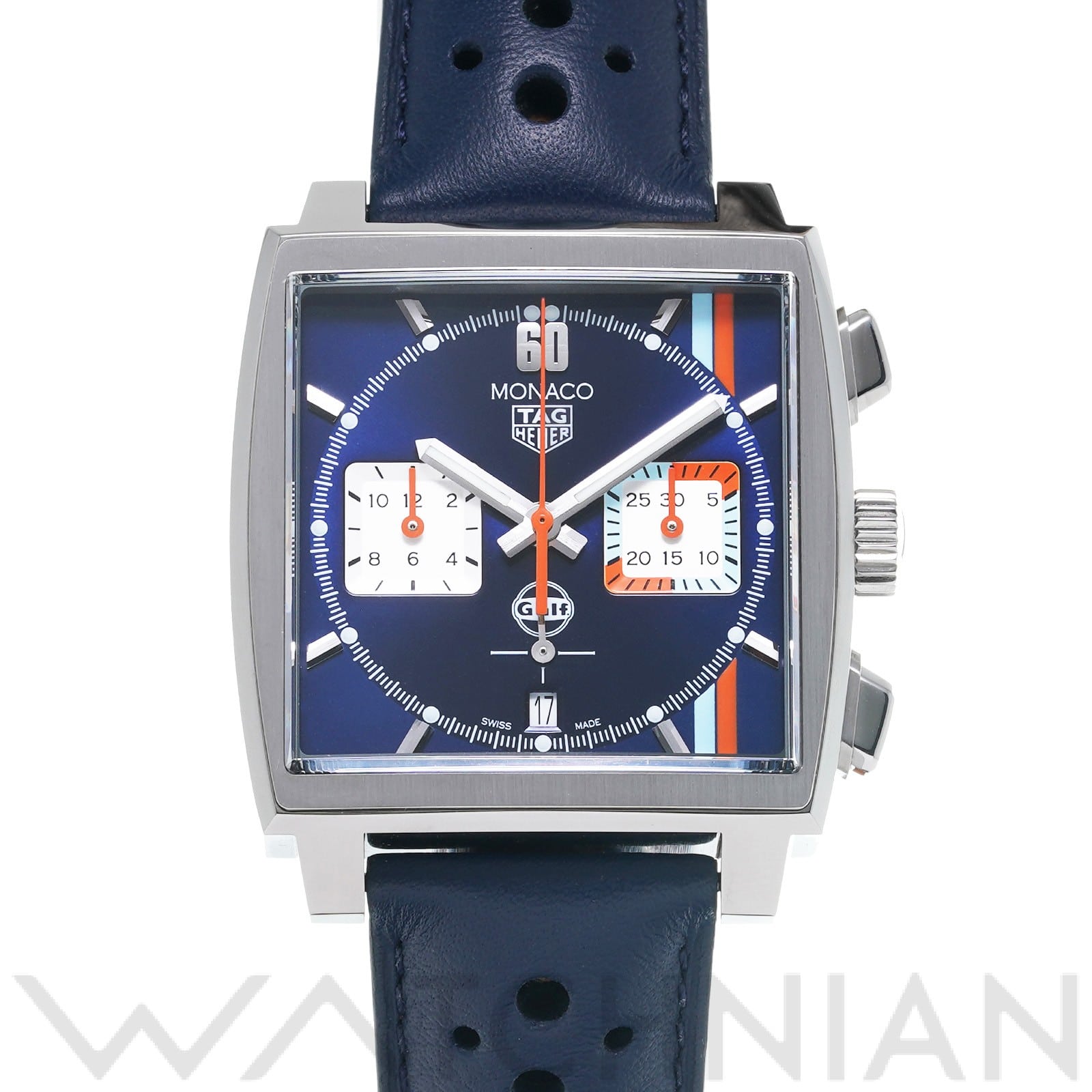 モナコ キャリバーホイヤー02 クロノグラフ ガルフ CBL2115.FC6494 ブルー/シルバー タグ ホイヤー TAG HEUER メンズ 【中古】
