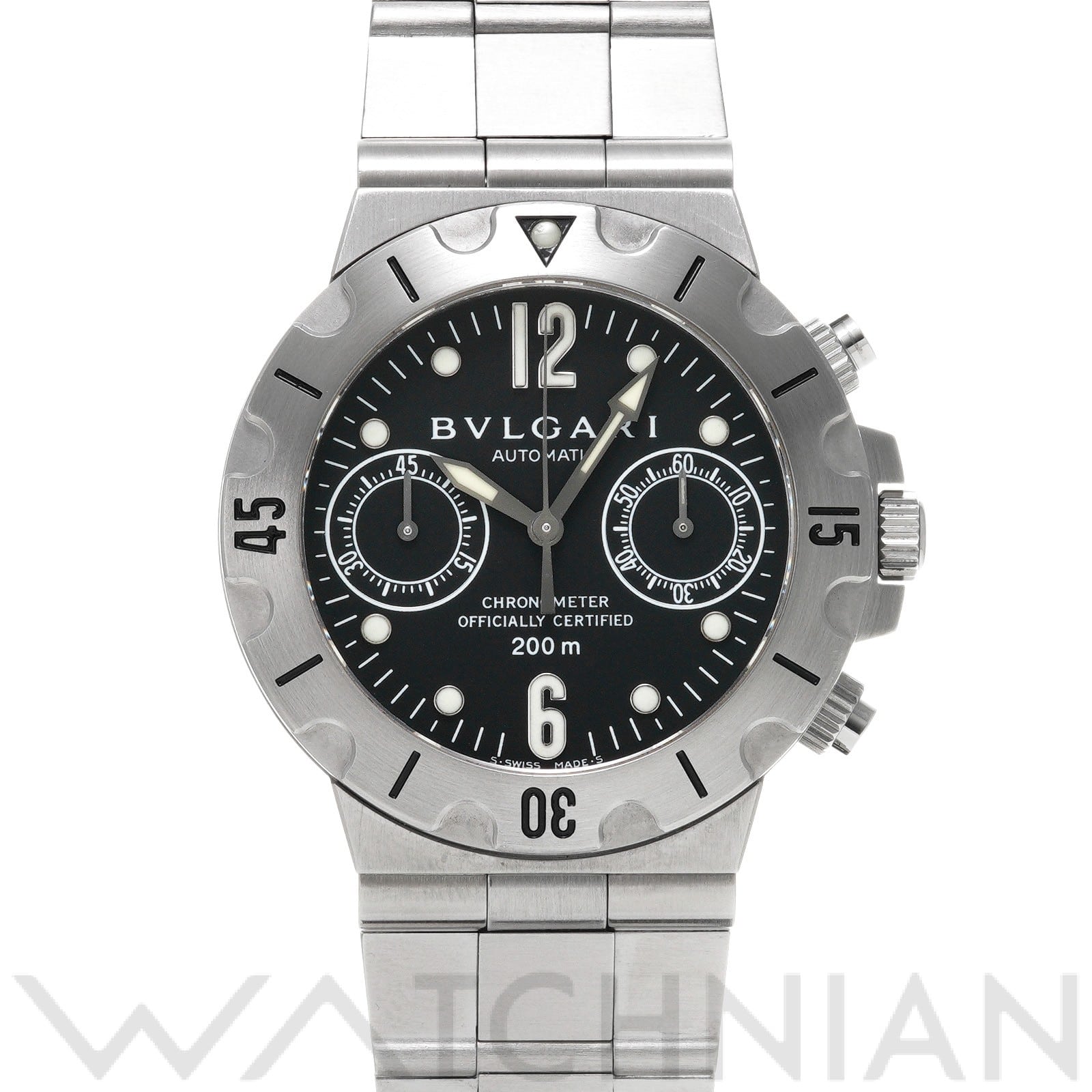 ブルガリ / BVLGARI ディアゴノ スクーバ クロノグラフ SC38S ブラック メンズ 時計 【中古】【wristwatch】