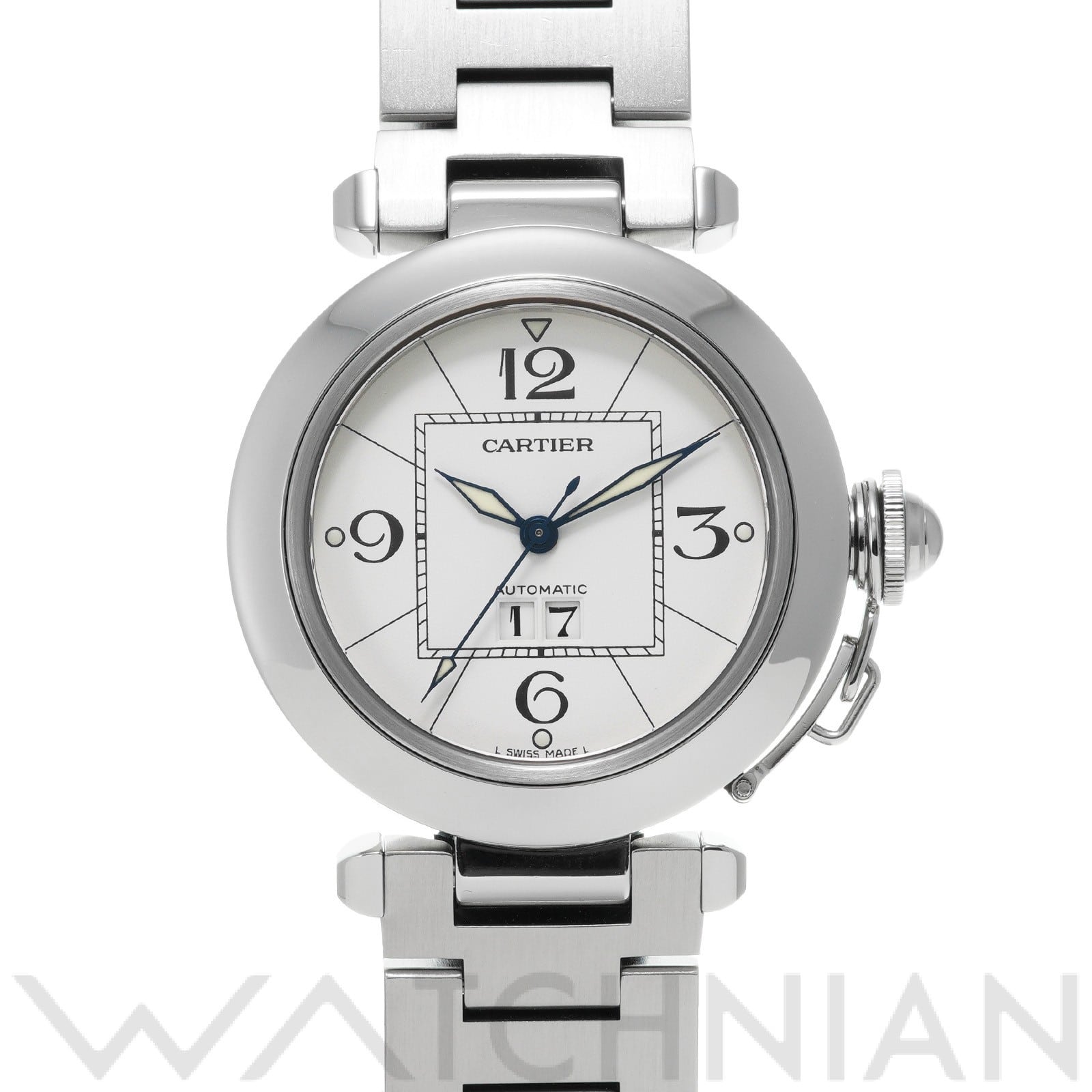 カルティエ / CARTIER パシャC ビッグデイト W31055M7 ホワイト ユニセックス 時計 【中古】【wristwatch】