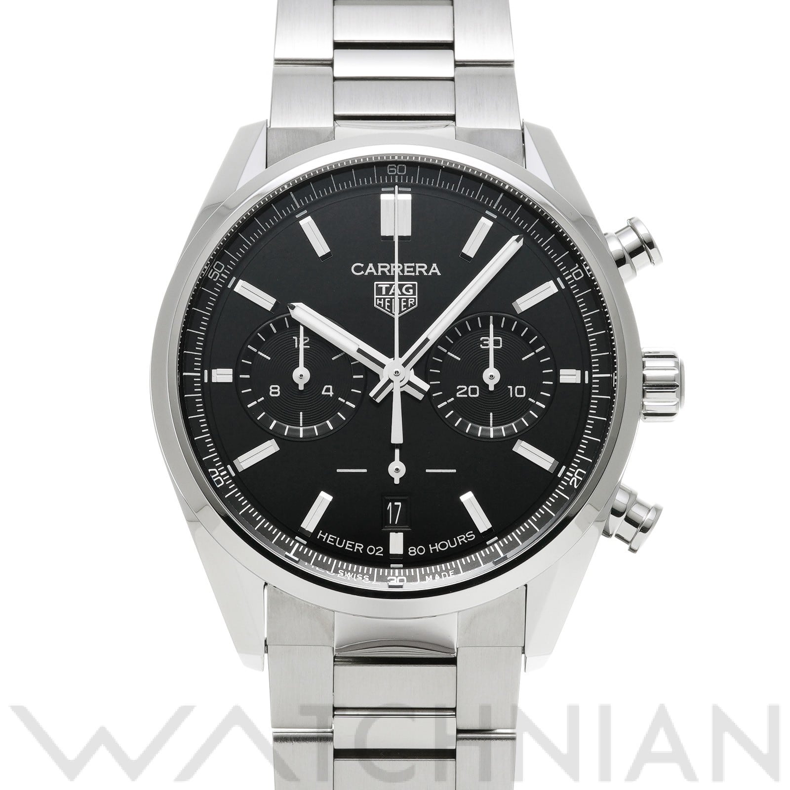 タグ ホイヤー / TAG HEUER カレラ キャリバーホイヤー02 クロノグラフ CBN2010.BA0642 ブラック メンズ 時計 【中古】【wristwatch】