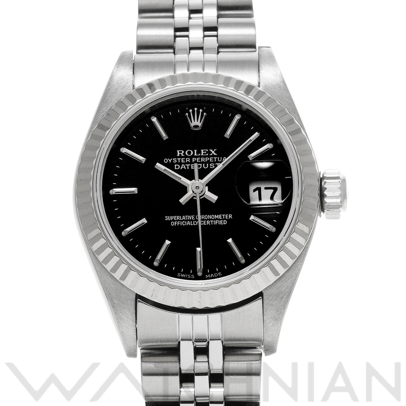 ロレックス デイトジャスト 79174 ブラック レディース 時計 【中古】【wristwatch】