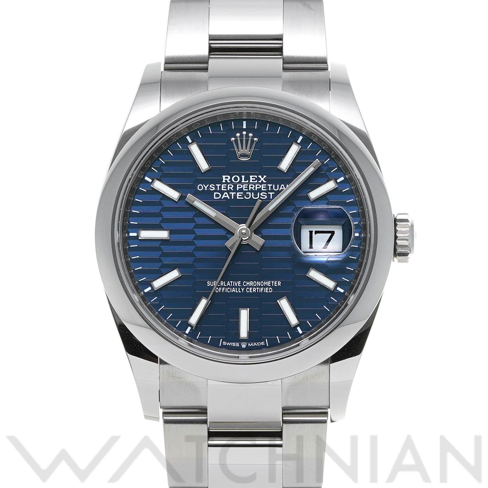 ロレックス デイトジャスト 36 126200 ブライトブルー フルーテッドモチーフ メンズ 時計 【中古】【wristwatch】