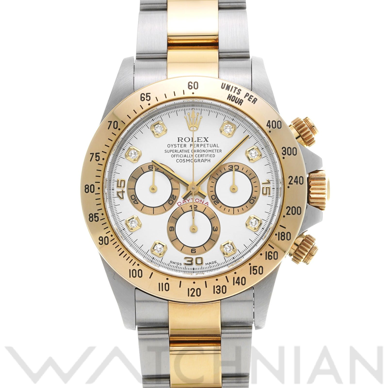 コスモグラフ デイトナ 16523G A番(1999年頃製造) ホワイト/ダイヤモンド ロレックス ROLEX メンズ 【中古】