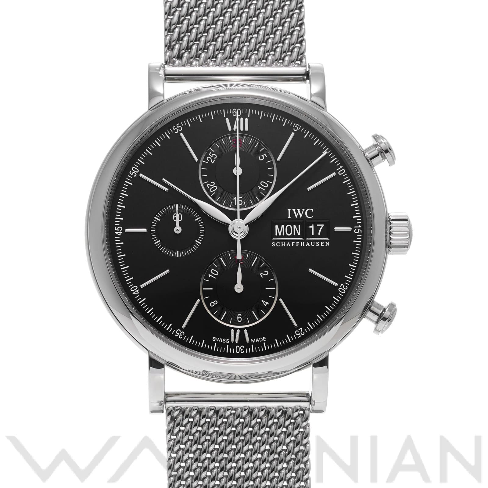 ポートフィノ クロノグラフ IW391030 ブラック インターナショナルウォッチカンパニー IWC メンズ 【中古】