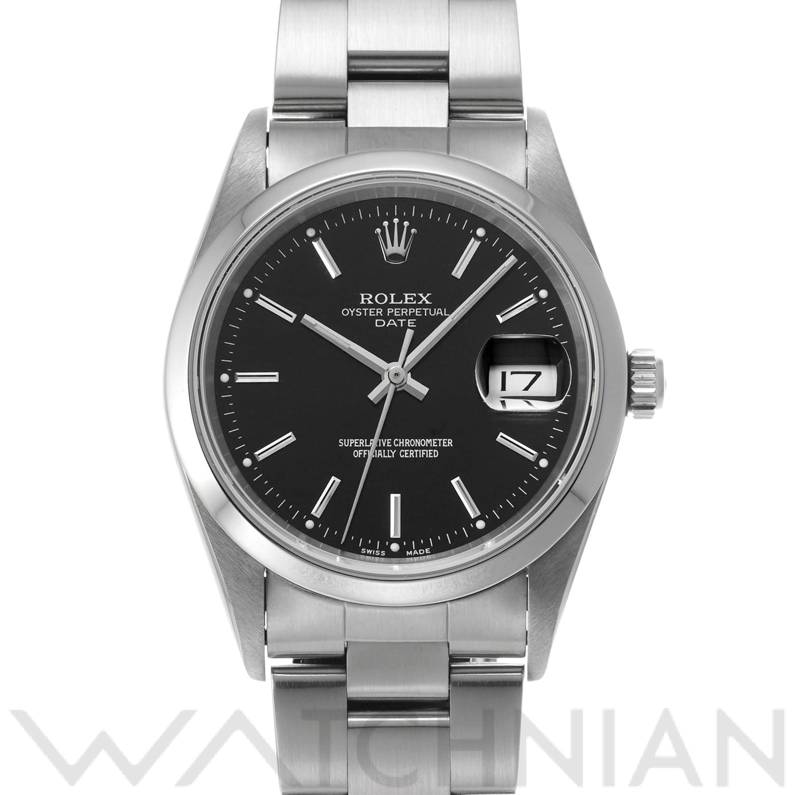 ロレックス オイスターパーペチュアル デイト 15200 ブラック メンズ 時計 【中古】【wristwatch】