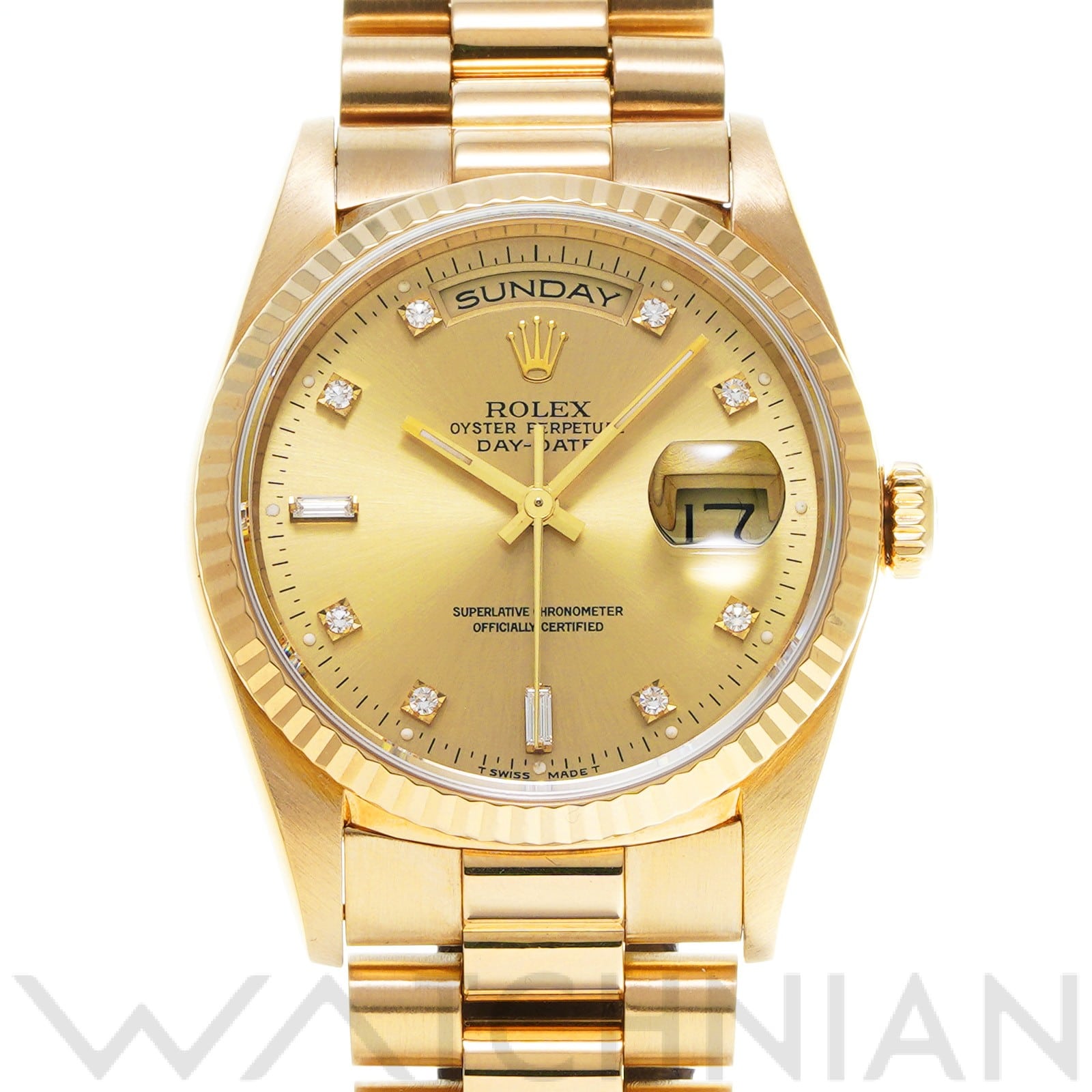 ロレックス デイデイト 18238A シャンパン/ダイヤモンド メンズ 時計 【中古】【wristwatch】
