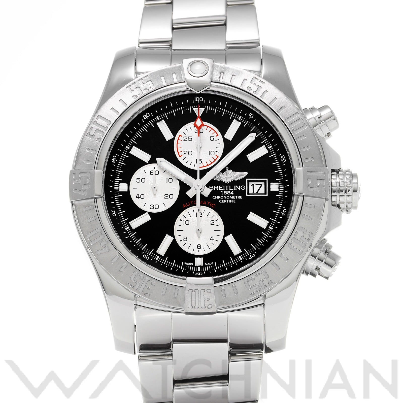ブライトリング / BREITLING スーパーアベンジャーII A331B29PSS ブラック/シルバー メンズ 時計 【中古】【wristwatch】