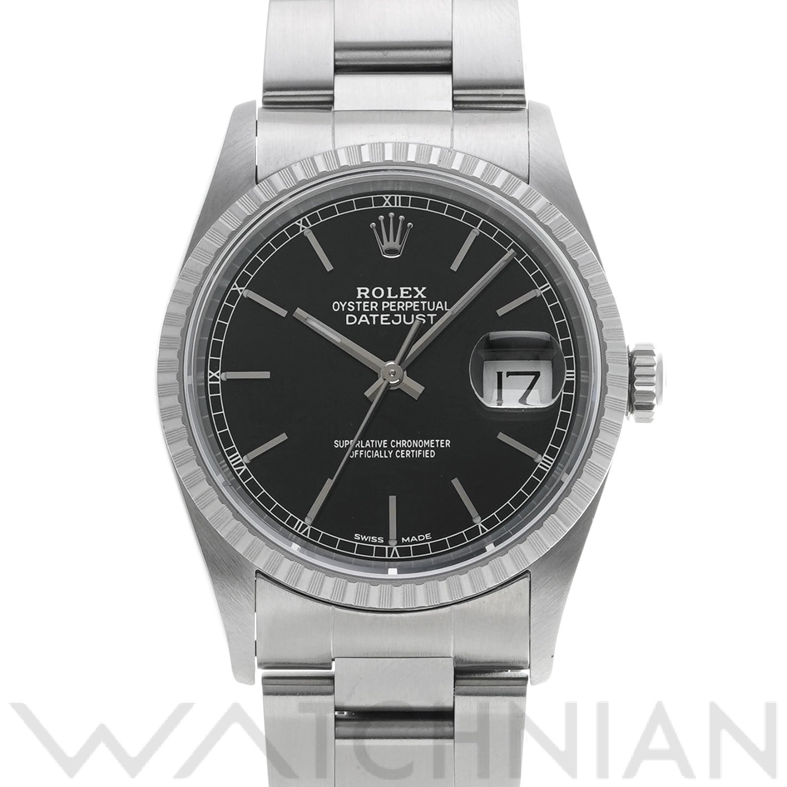 ロレックス デイトジャスト 16220 ブラック メンズ 時計 【中古】【wristwatch】