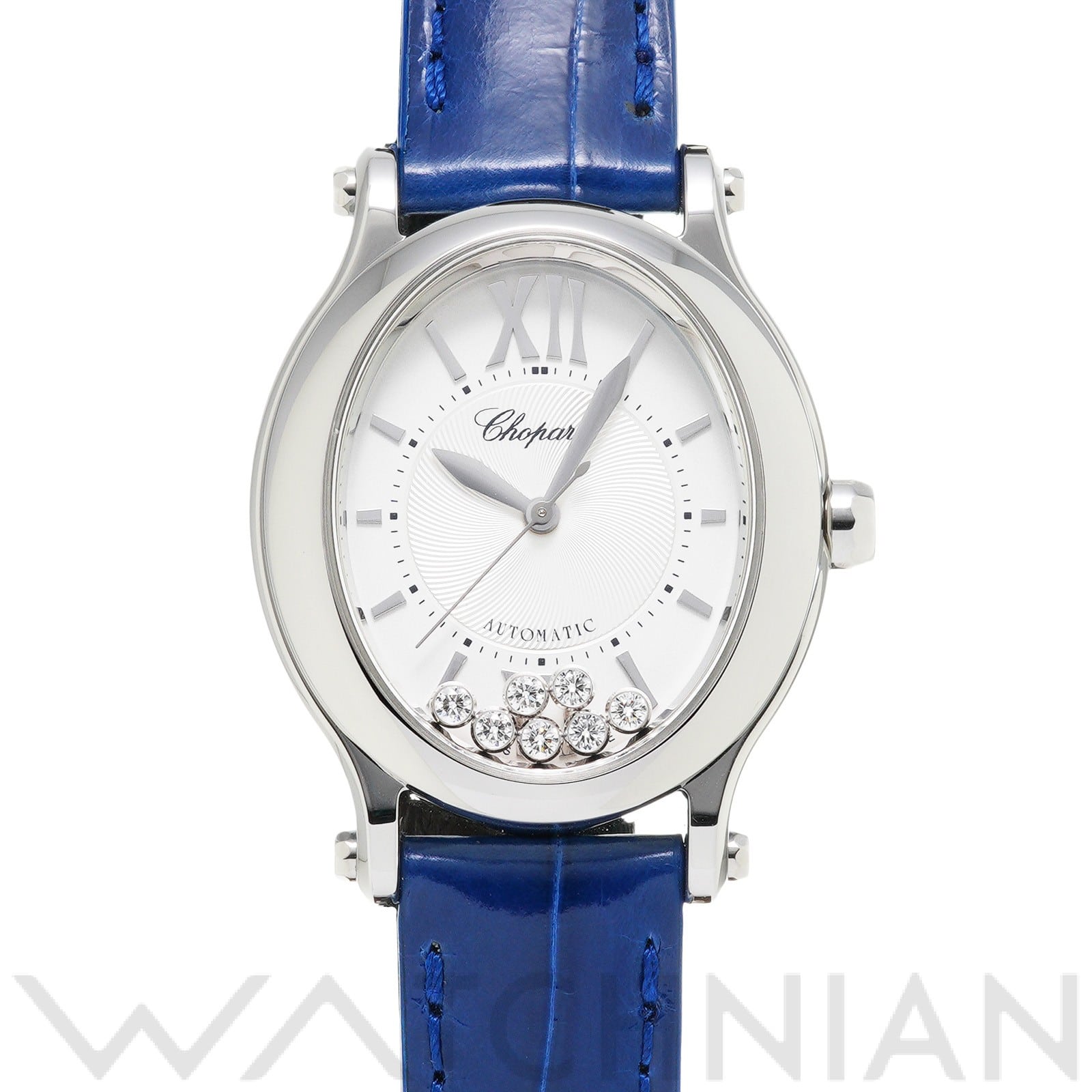 ショパール ハッピースポーツ オーバル 278602-3001 シルバー/ダイヤモンド レディース 時計 【中古】【wristwatch】