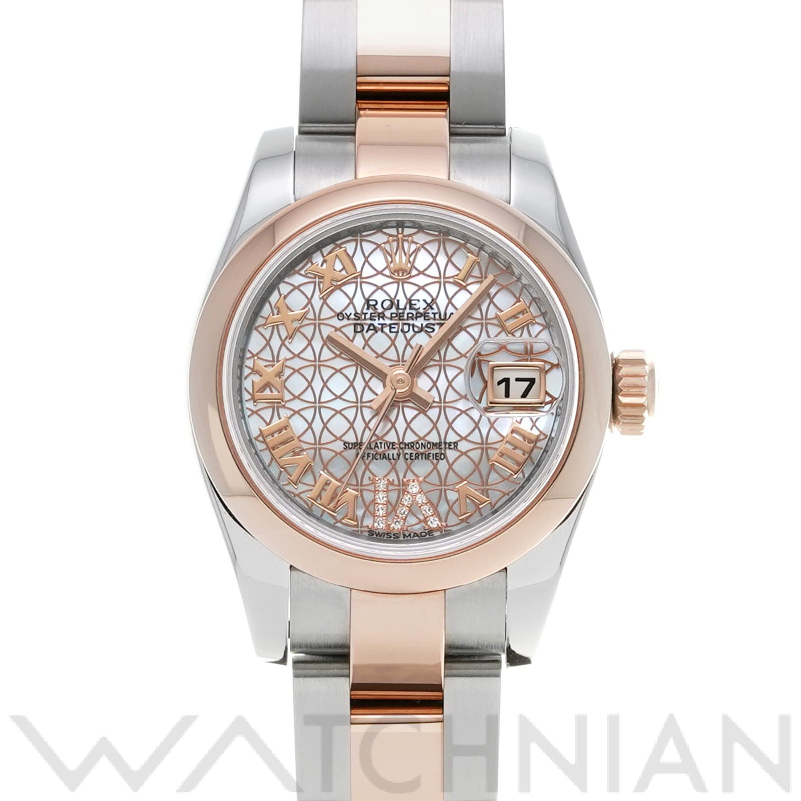 ロレックス レディ デイトジャスト 26 179161NR ホワイトシェル/サークルフラワ-/ダイヤモンド レディース 時計 【中古】【wristwatch】