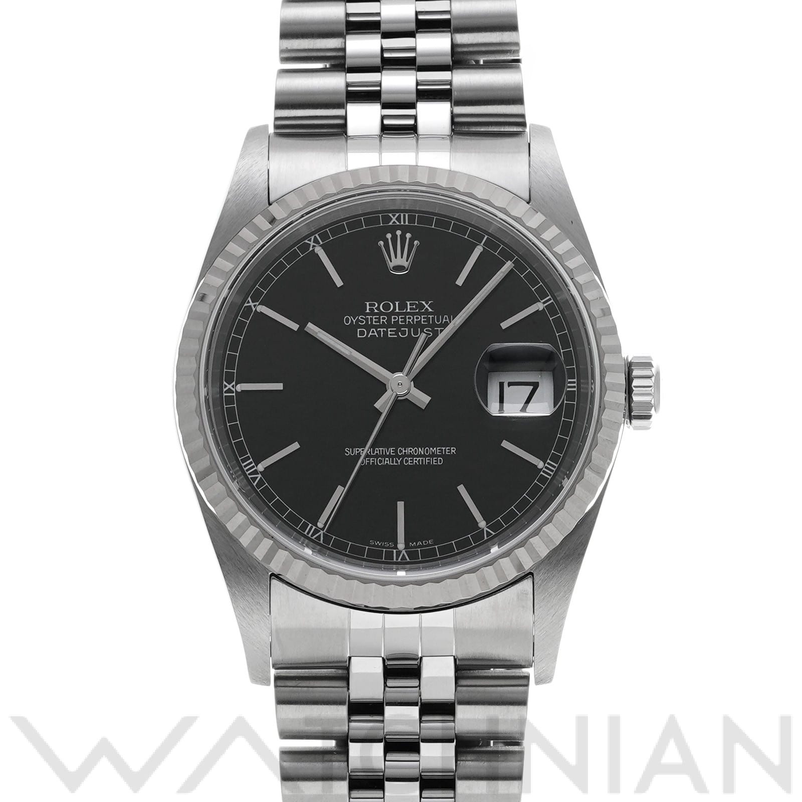 ロレックス デイトジャスト 16234 ブラック メンズ 時計 【中古】【wristwatch】