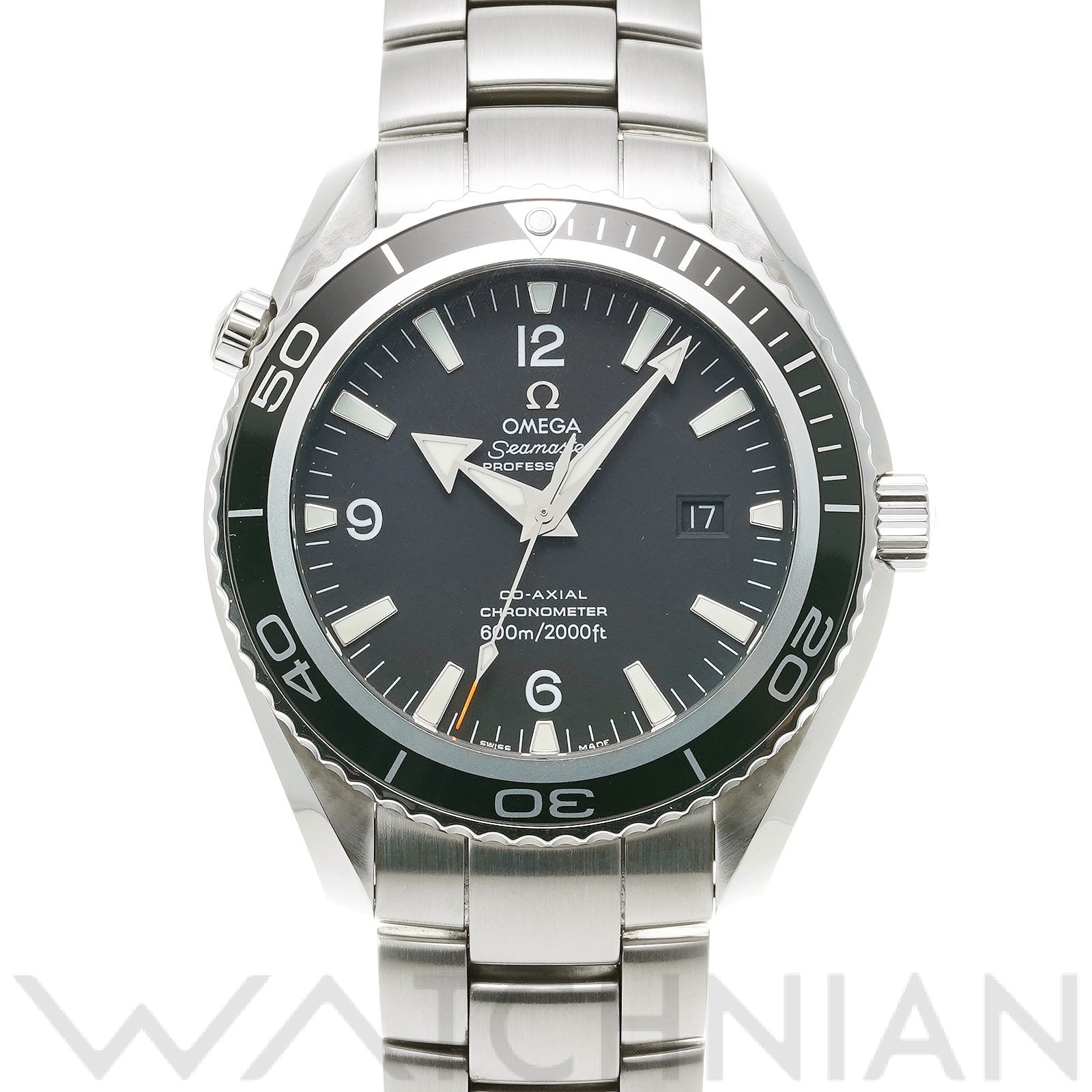 オメガ / OMEGA シーマスター プラネットオーシャン 600 コーアクシャル ビッグサイズ 2200.50 ブラック メンズ 時計 【中古】【wristwatch】
