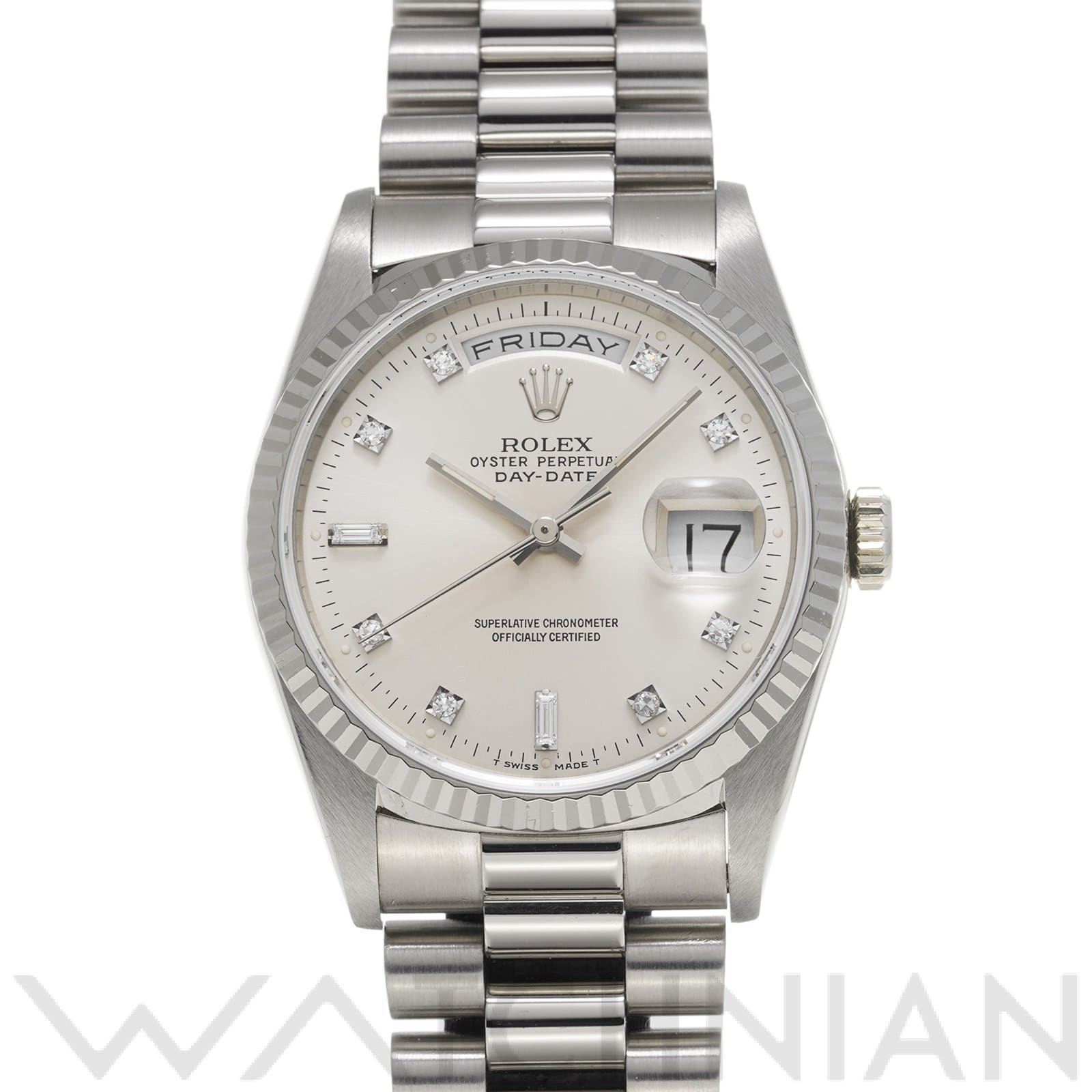 ロレックス デイデイト 36 18239A シルバー/ダイヤモンド メンズ 時計 【中古】【wristwatch】