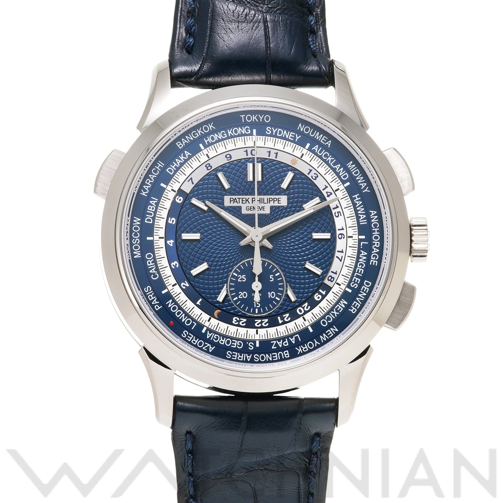 パテック フィリップ / PATEK PHILIPPE コンプリケーション ワールドタイム フライバッククロノグラフ 5930G-001 ブルー メンズ 時計 【中古】【wristwatch】